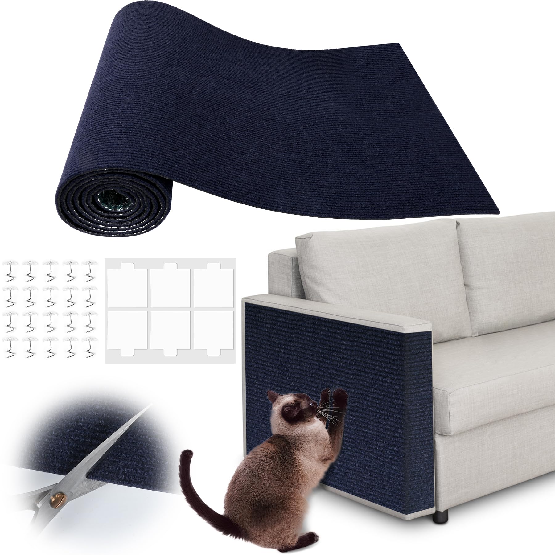 Couch Cat Scratch Protector - 78.7 x 15.8 Trimmable Self-Adhesive Cats Claws Scratch Pads, Sisal Cat DIY Climbing Couch Protecto
