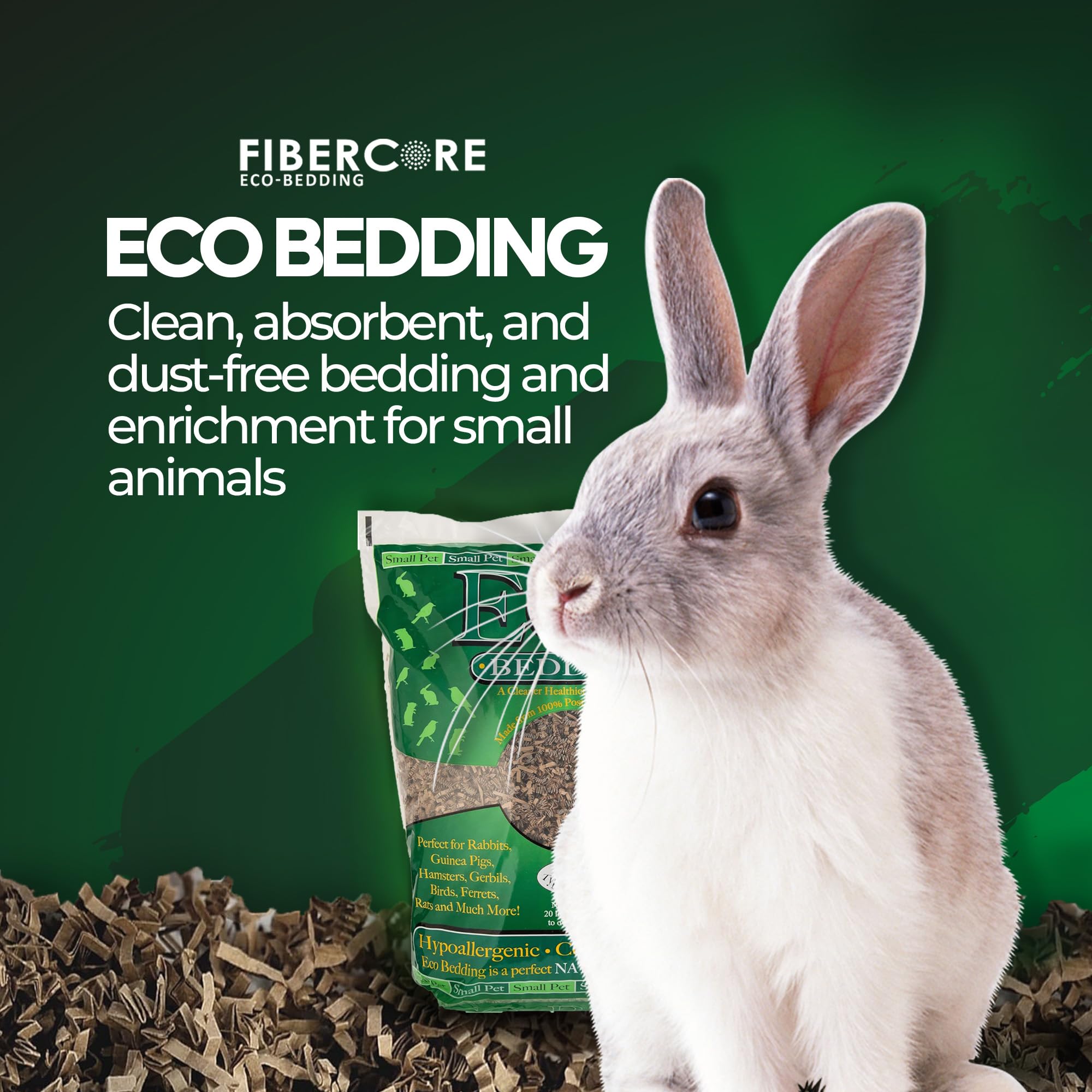 Eco Bedding 99% Dust Free Paper Bedding For Small Pets And Birds, Eco Natural, 3 Lb (Expands To 60 L)