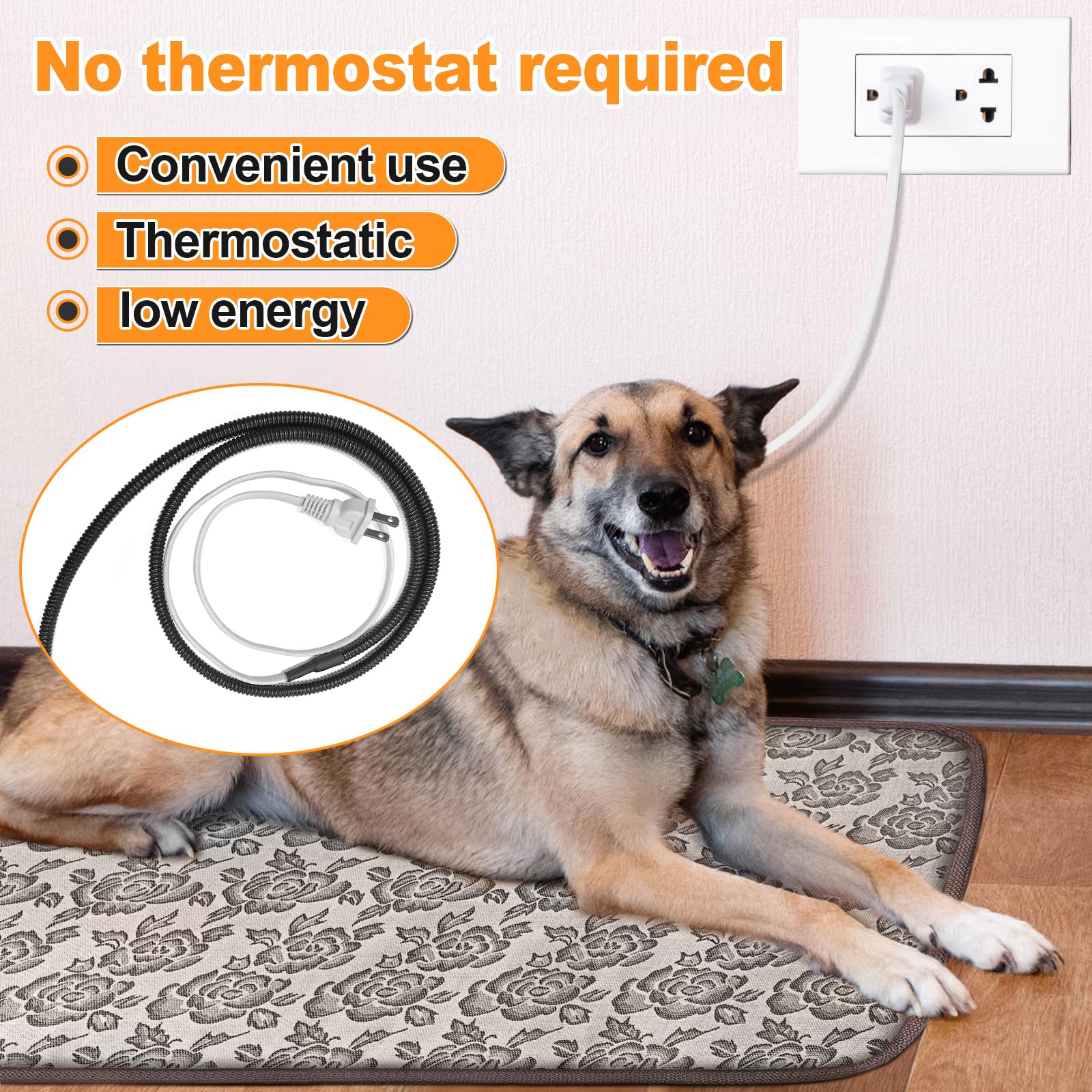 Bestio Extra Large Dog Heating Pad,47  30 In Heated Pet Bed Outdoor With Chew Resistant Steel Cord,Outdoor Heating Pad For Pets