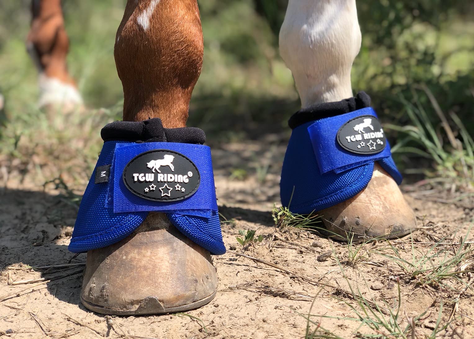 Tgw Riding 2520D Horse Bell Boots No-Turn Horse Bell Boots, Equine Ballistic Hoof Overreach Bell Boot, Pair (Royal Blue, S)