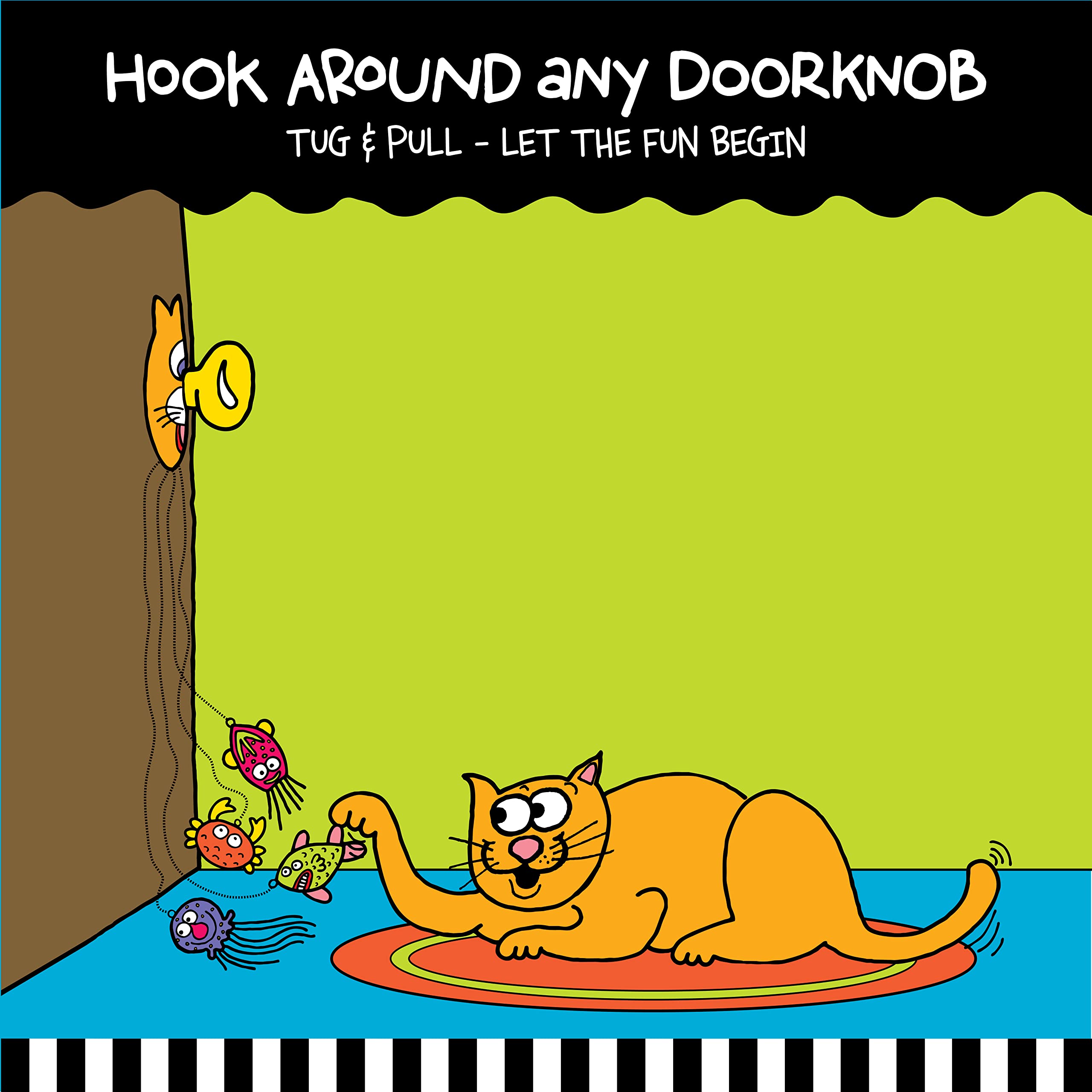 Fat Cat Catfisher Doorknob Hanger