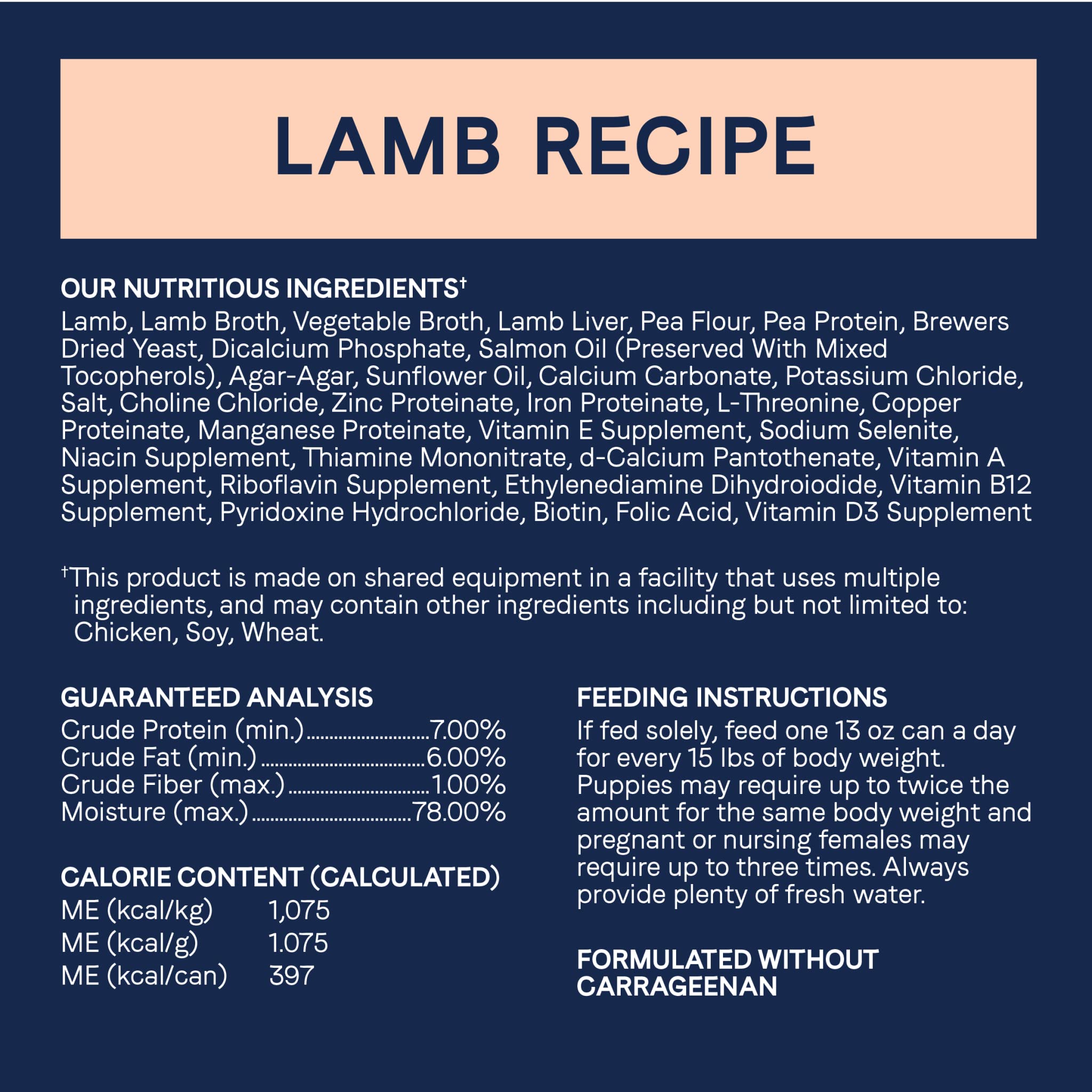 Canidae PURE Limited Ingredient Premium Adult Wet Dog Food, Lamb Recipe, 13 Ounce (Pack of 12), Grain Free