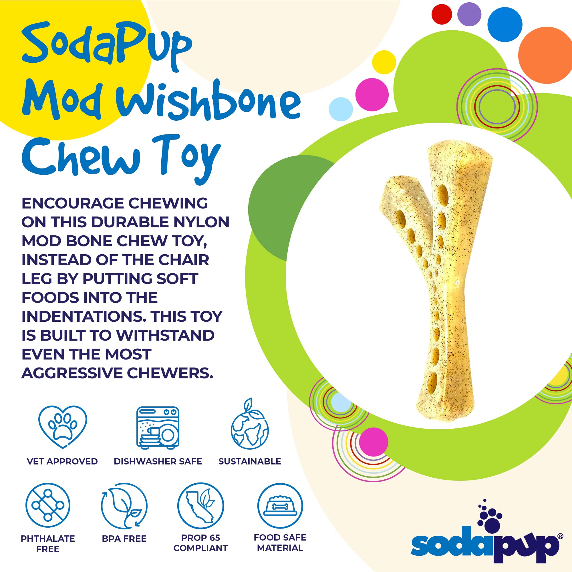 SP MOD Wishbone Ultra Durable Nylon Dog Chew Toy for Aggressive Chewers