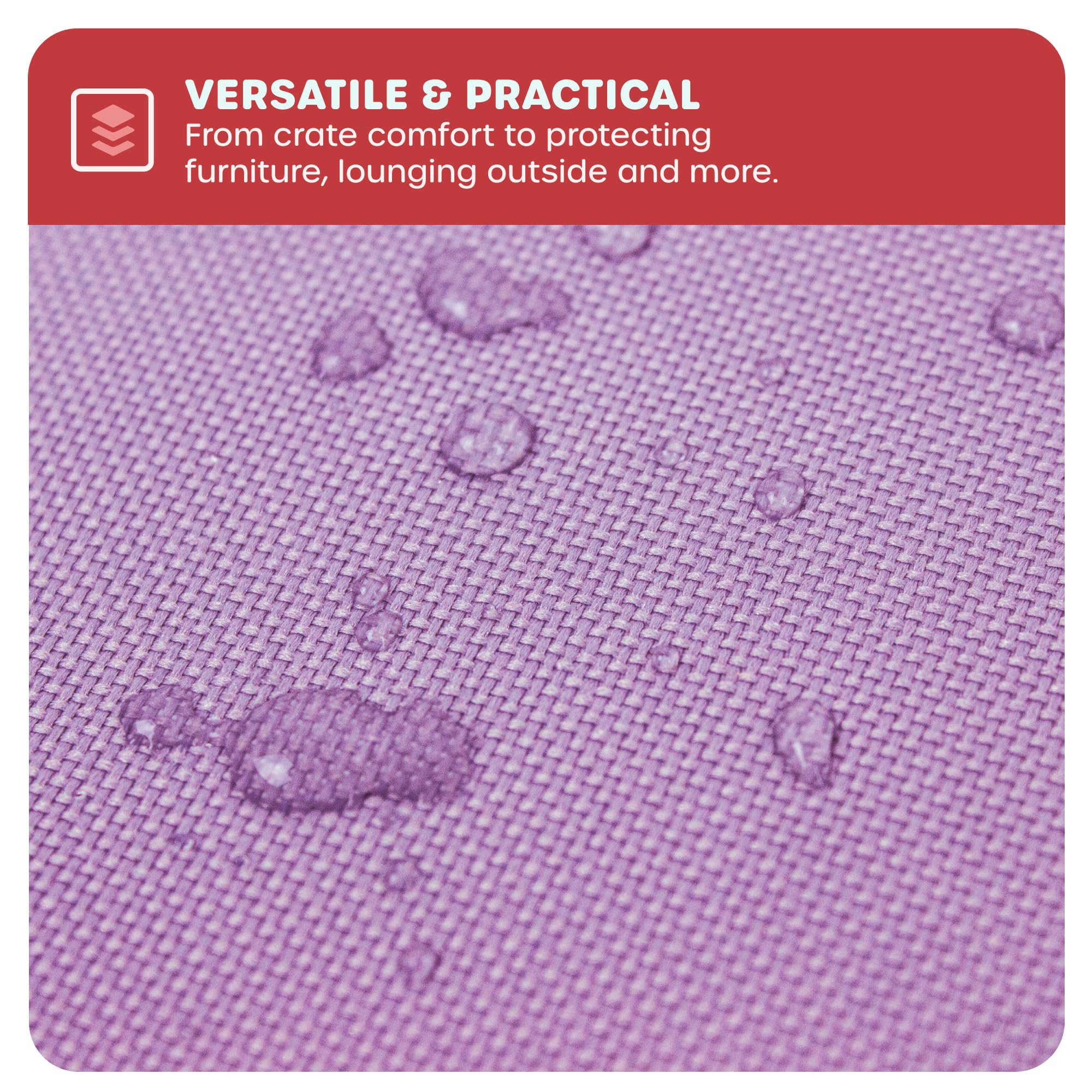 Downtown Pet Supply Dog Crate Pad, X-Large, Dark And Light Purple, Waterproof Ripstop Nylon Fabric, Chew Proof And Machine Washa