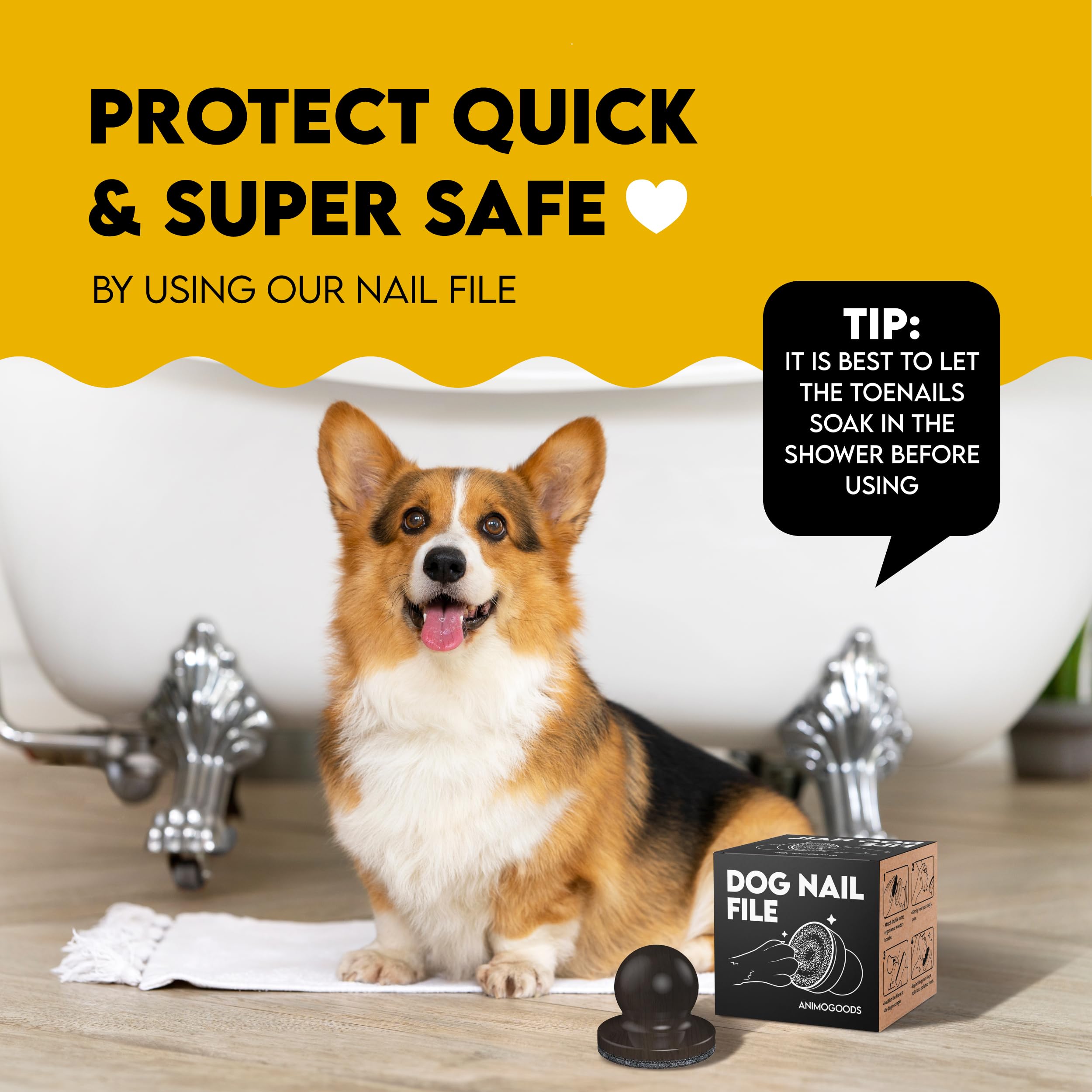 Animogoods Dog Nail File, Cat Nail File, Dog Nail File Board - Stress-Free Nail Filing For Dogs, Nail File For Dogs, Dog Scratch