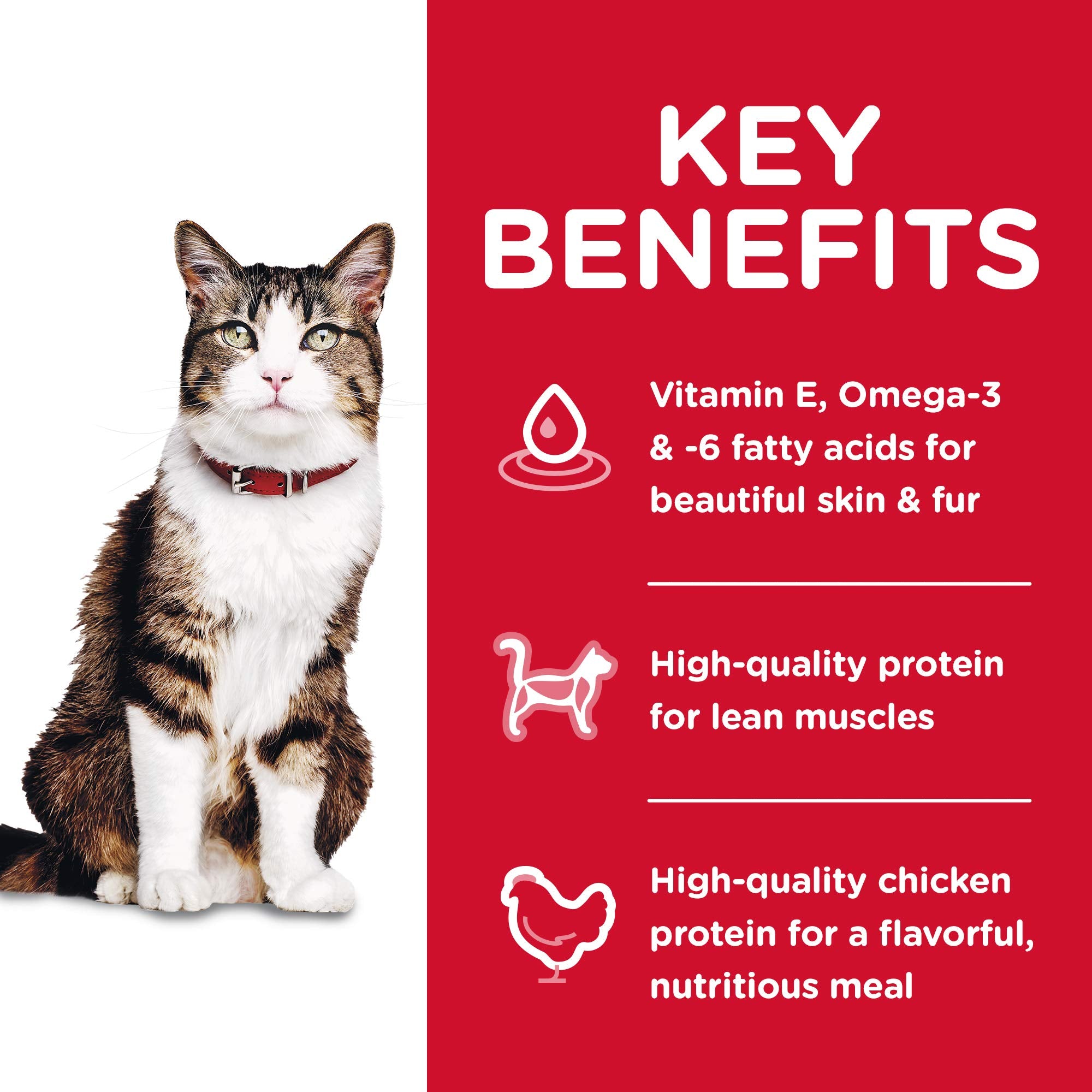 Hill's Science Diet Dry Cat Food, Adult Hairball Control, Chicken, 15.5 lb Bag, White