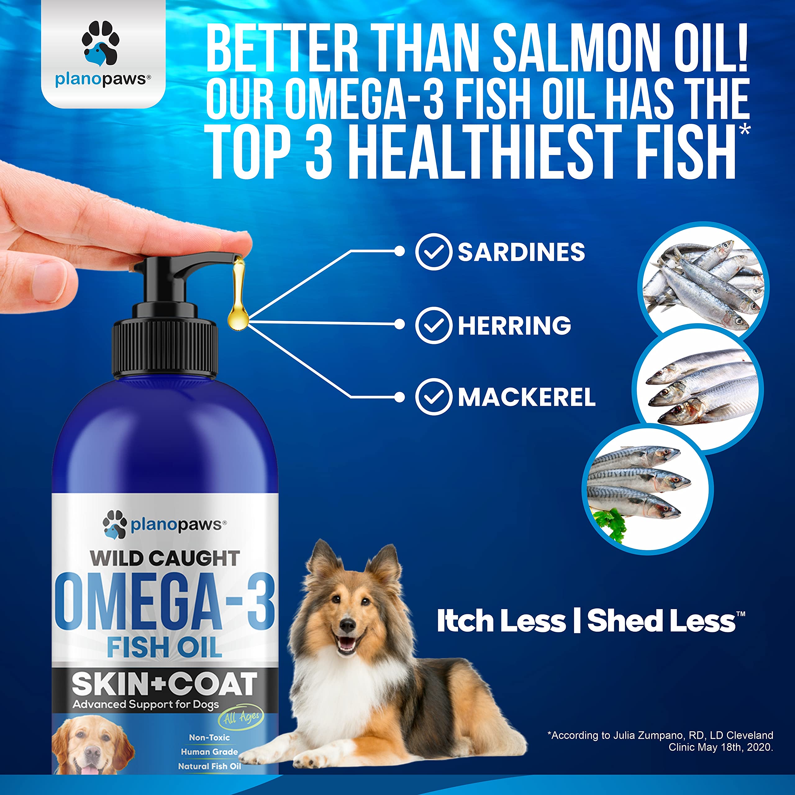 Omega 3 Fish Oil for Dogs - Better Than Salmon Oil - Dog Fish Oil Supplement to Reduce Shedding & Itching - Supports Joints, Bra
