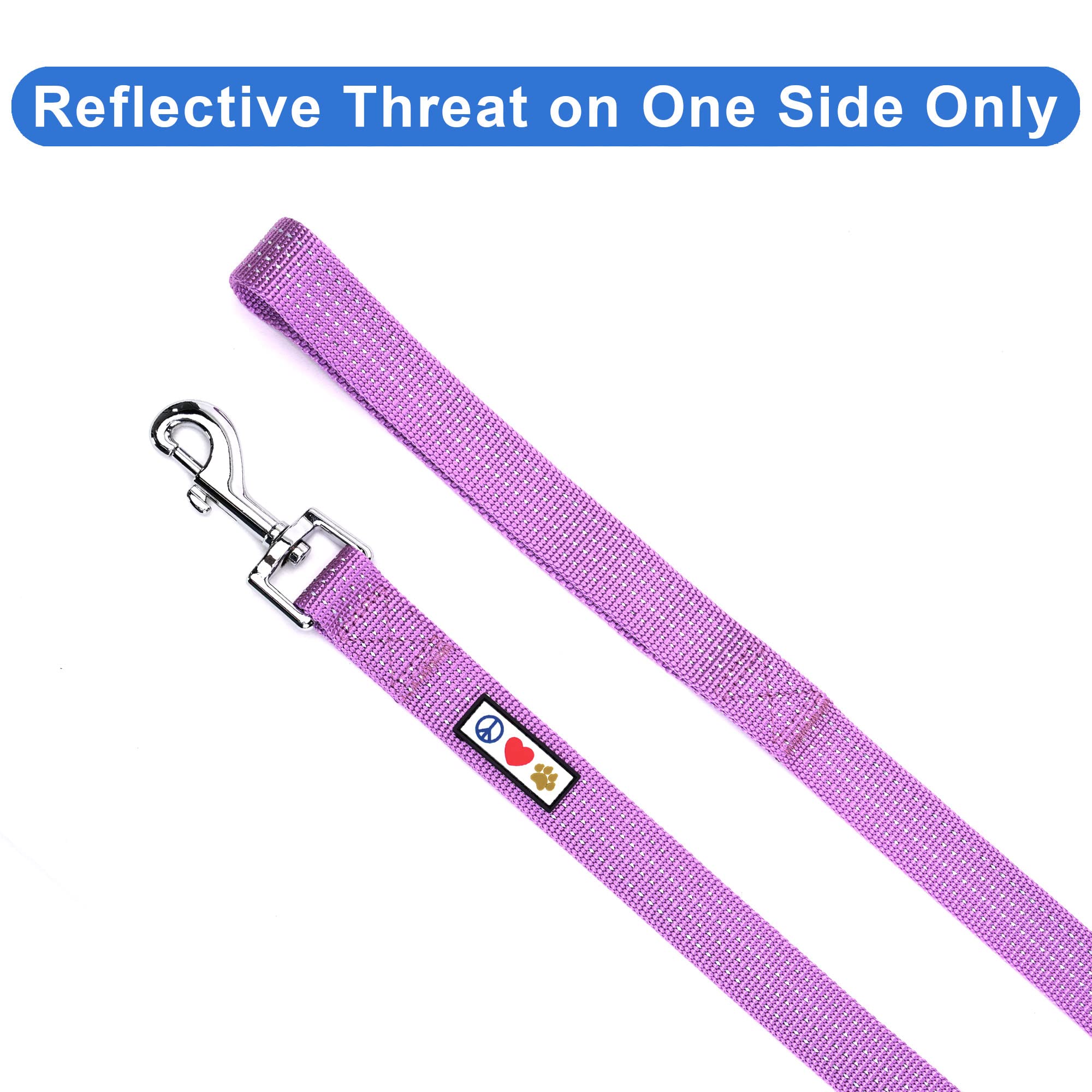 Pawtitas Pet / Puppy 6 - feet Reflective Dog Leash Extra Small / Small 5/8 inch Purple Orchid Matching Collar and Harness sold s