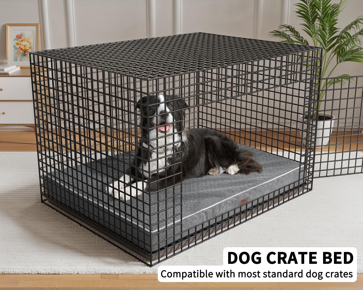 Dog Beds Large Sized Dogs,Xl Orthopedic Washable & Waterproof Dog Crate Bed, W/Removable Cover Big Plush Pet Beds Mat, Egg Crate