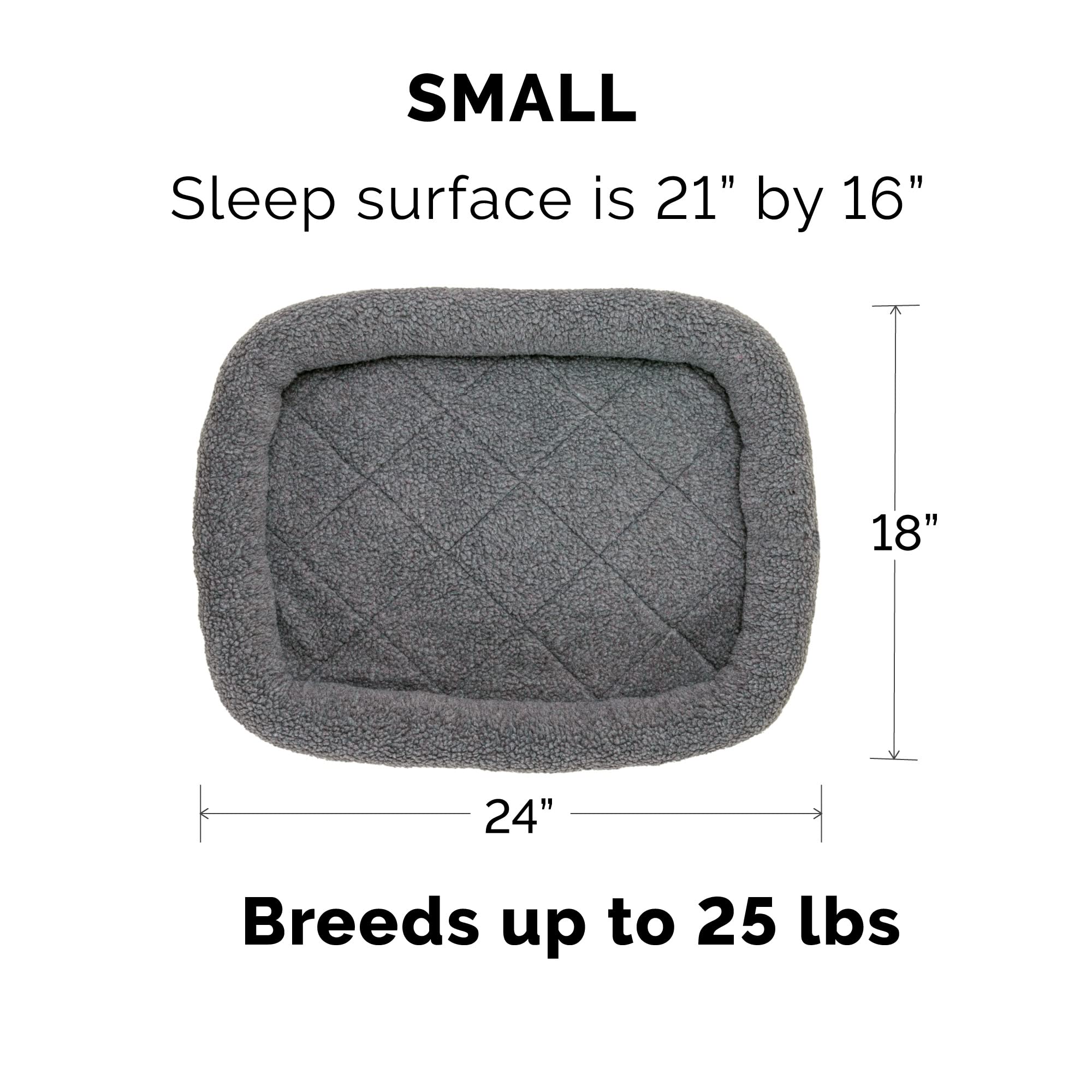 Furhaven Dog Bed For Small Dogs & Indoor Cats, 100% Washable, Sized To Fit Crates - Sherpa Fleece Bolster Crate Pad - Gray, Smal