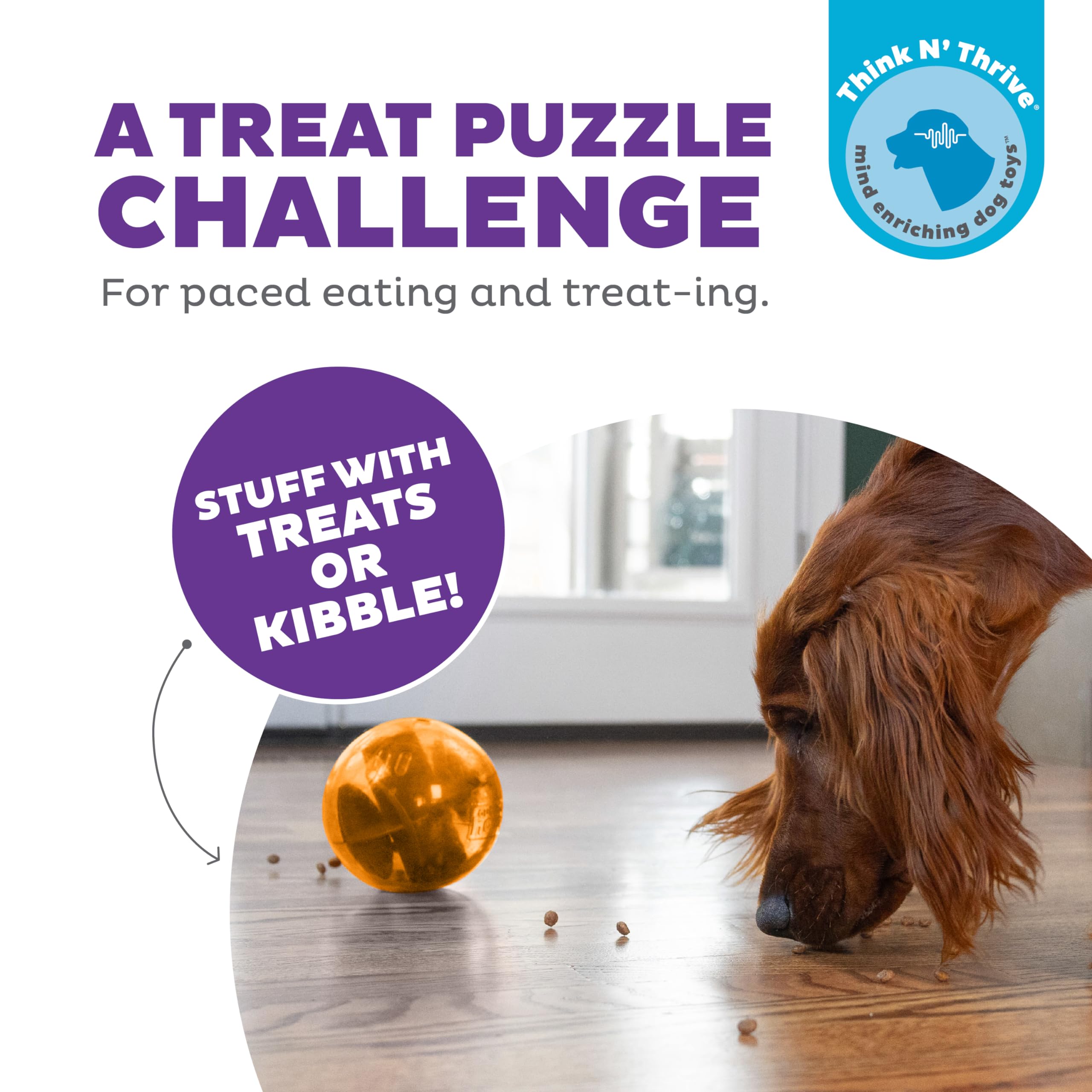 Outward Hound By Planet Dog Mazee Puzzle Ball Interactive Treat Dispensing Dog Toy, Orange
