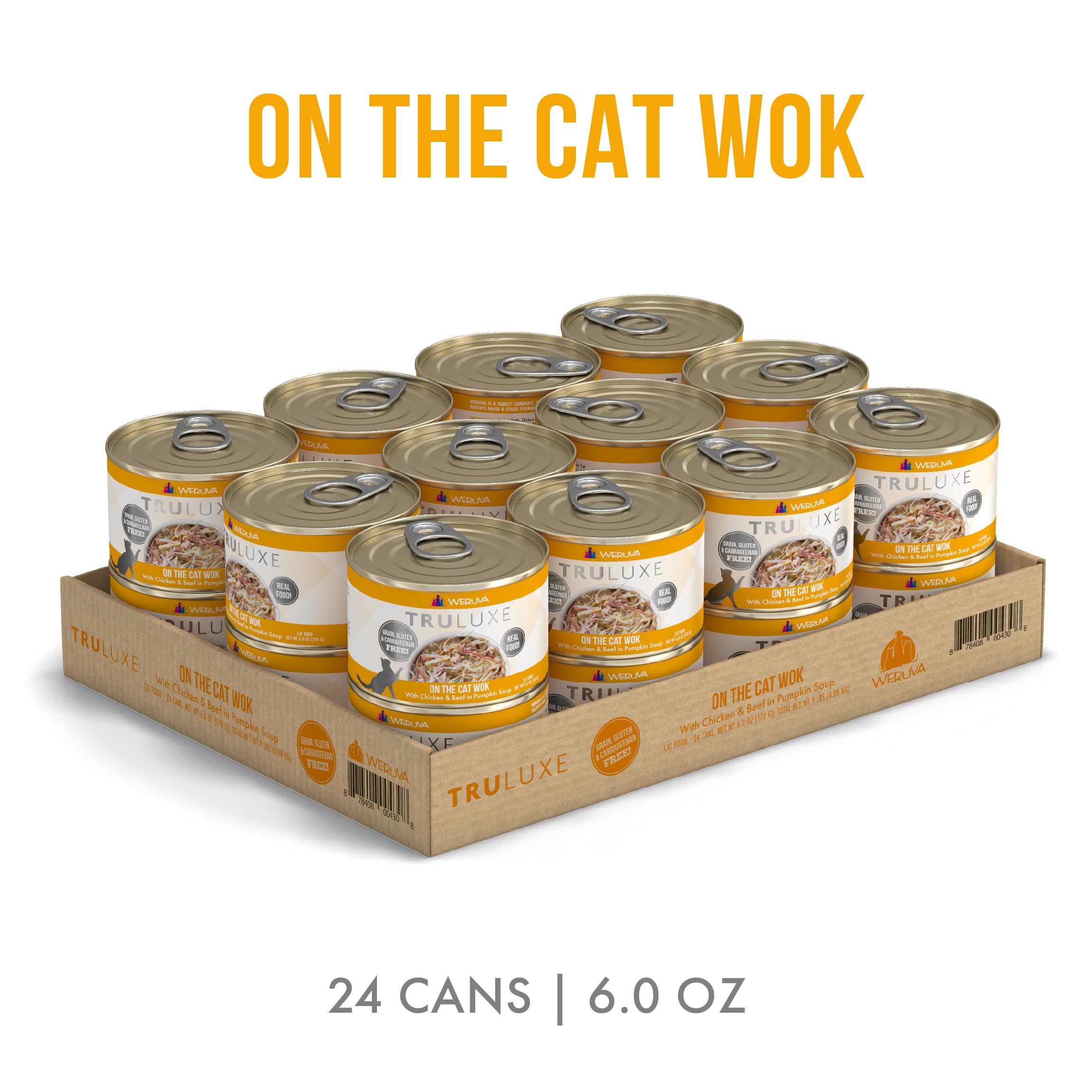 Weruva TruLuxe Cat Food, On The Cat Wok with Chicken Breast & Beef in Pumpkin Soup, 6oz Can (Pack of 24)