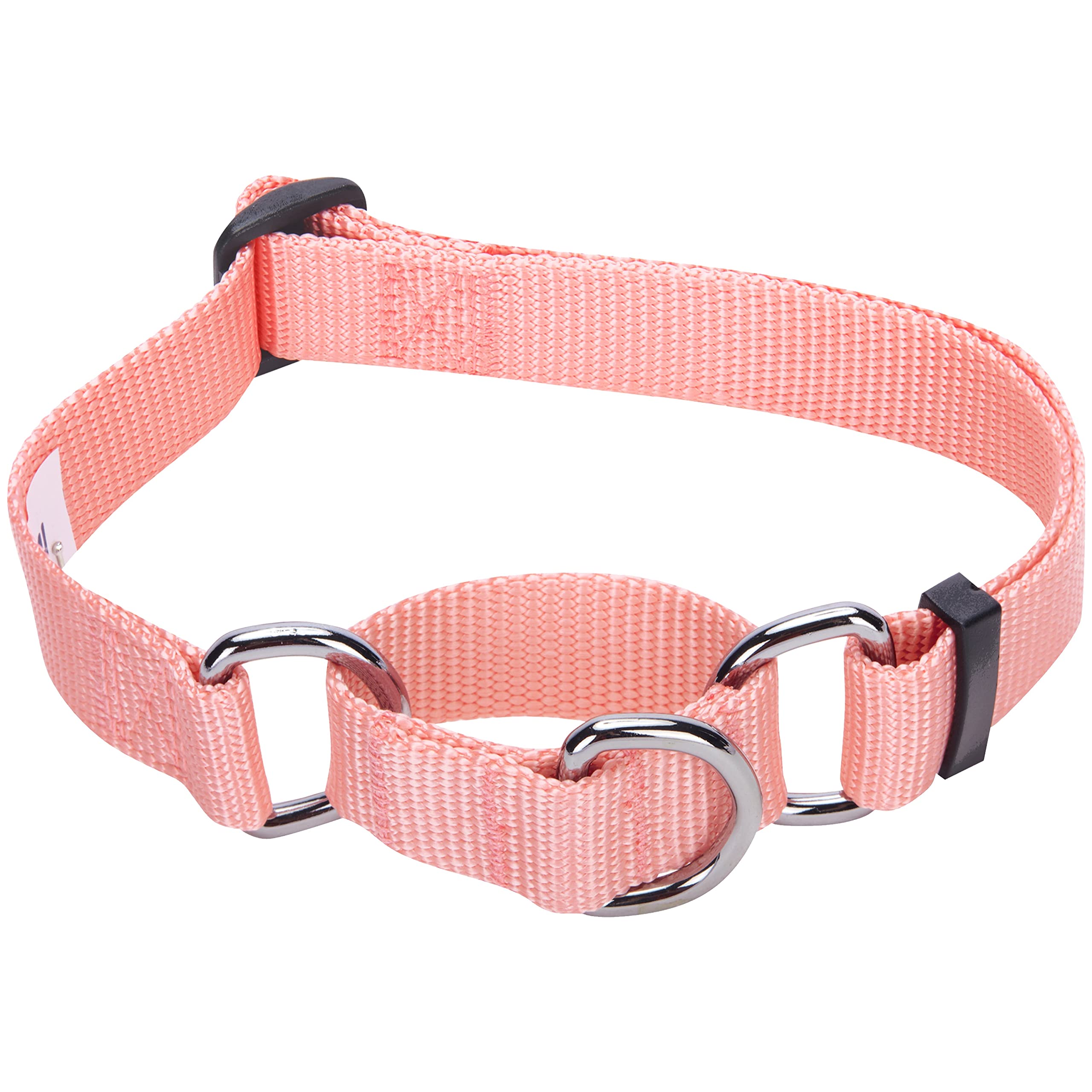 Blueberry Pet Essentials Martingale Safety Training Dog Collar, Baby Pink, Medium, Heavy Duty Nylon Adjustable Collars For Dogs