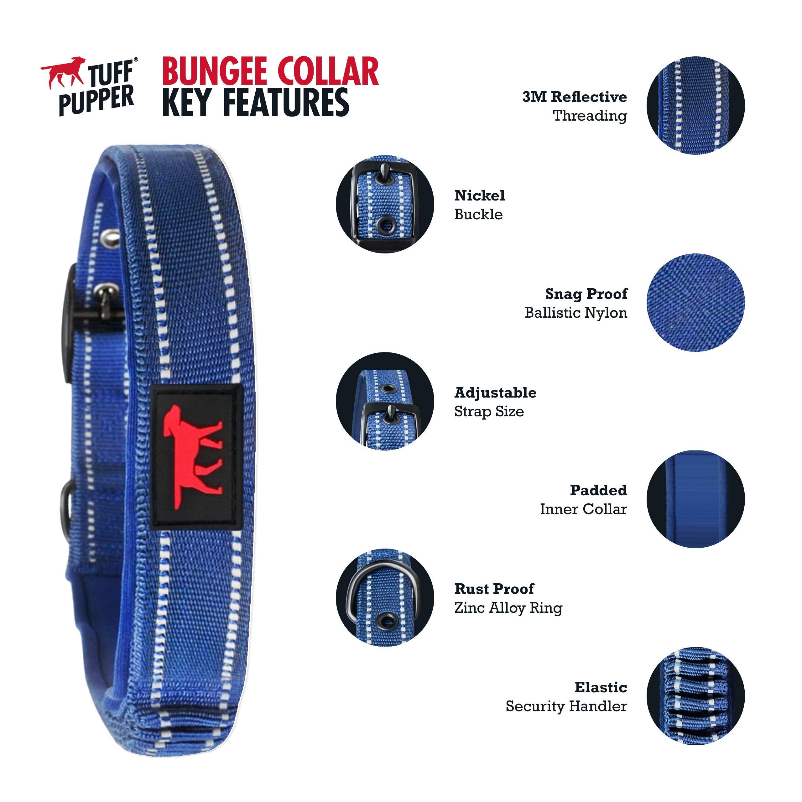 Heavy Duty Dog Collar With Handle | Ballistic Nylon Heavy Duty Collar | Padded Reflective Dog Collar With Adjustable Stainless Steel Hardware | Convenient Sizing For All Breeds