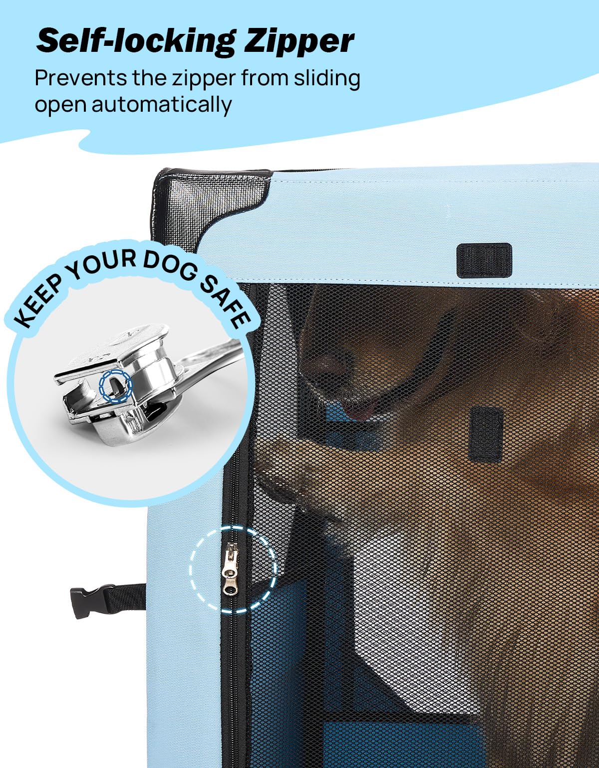 Joytutus Collapsible Dog Crate, 37 Inch Portable Pet Crate For Car, Travel Dog Kennel Foldable Dog Crate For Large Dog 70Lbs, So
