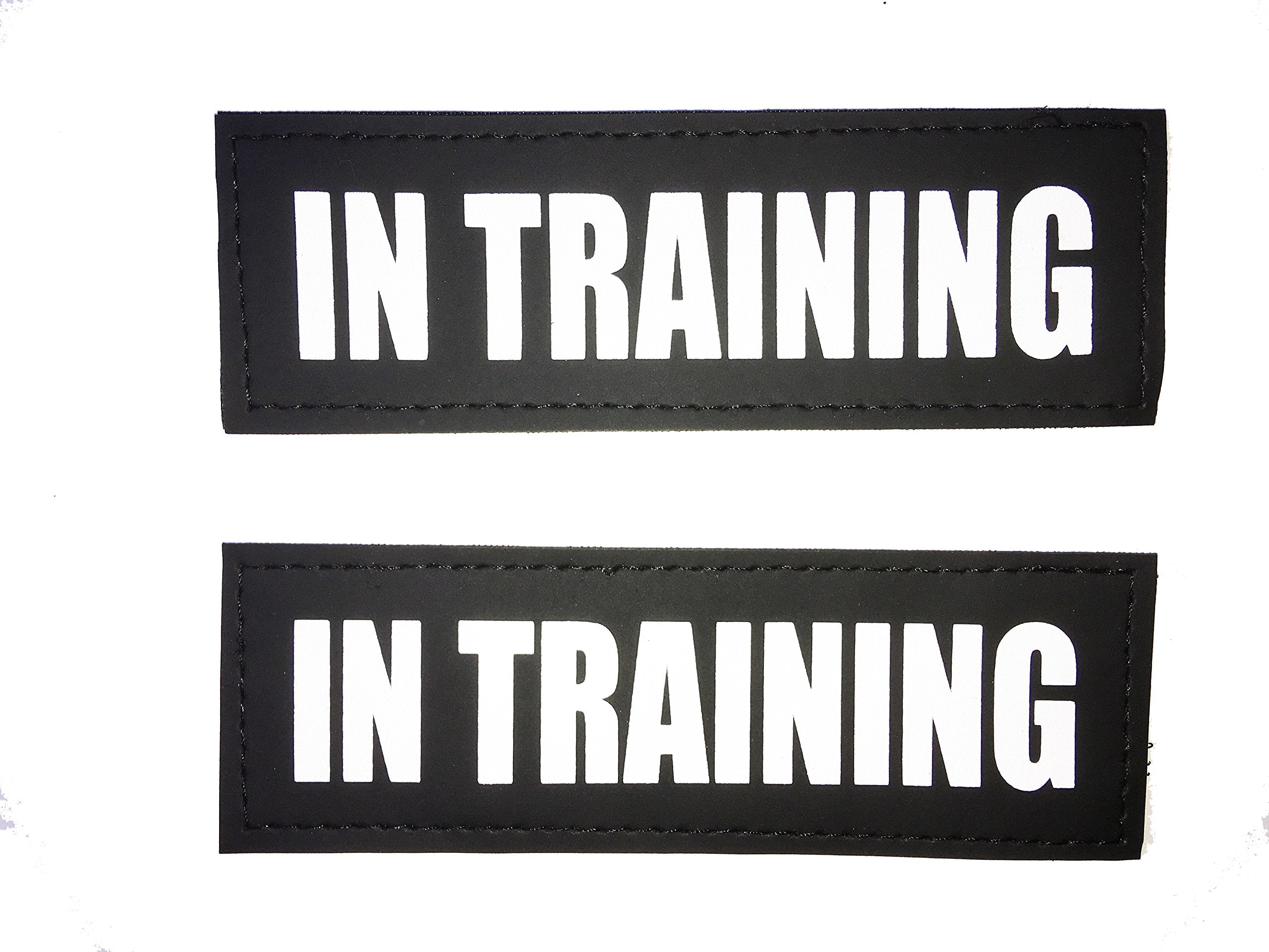 Albcorp Reflective In Training Patches With Hook Backing For Service Animal Vests/Harnesses Xxs Or Extra Small (3.5 X 1) Inch