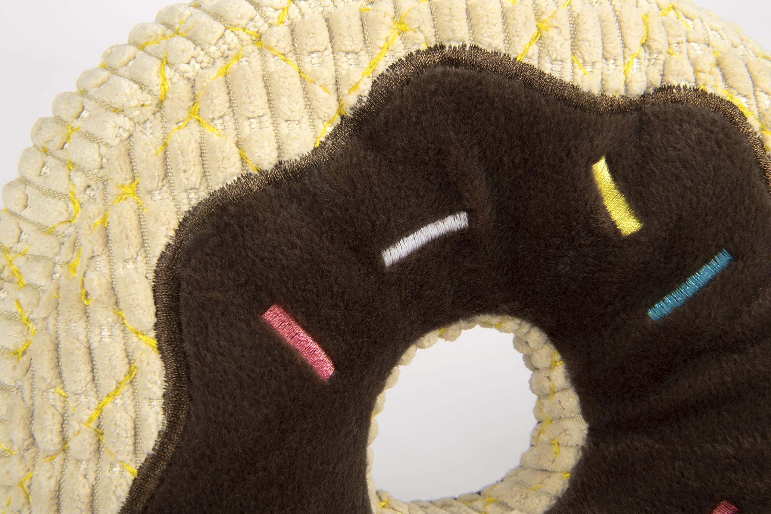 Trustypup Tough 'N Fun Chocolate Donut Squeaky Plush Dog Toy, Chew Guard Technology - Brown, Large