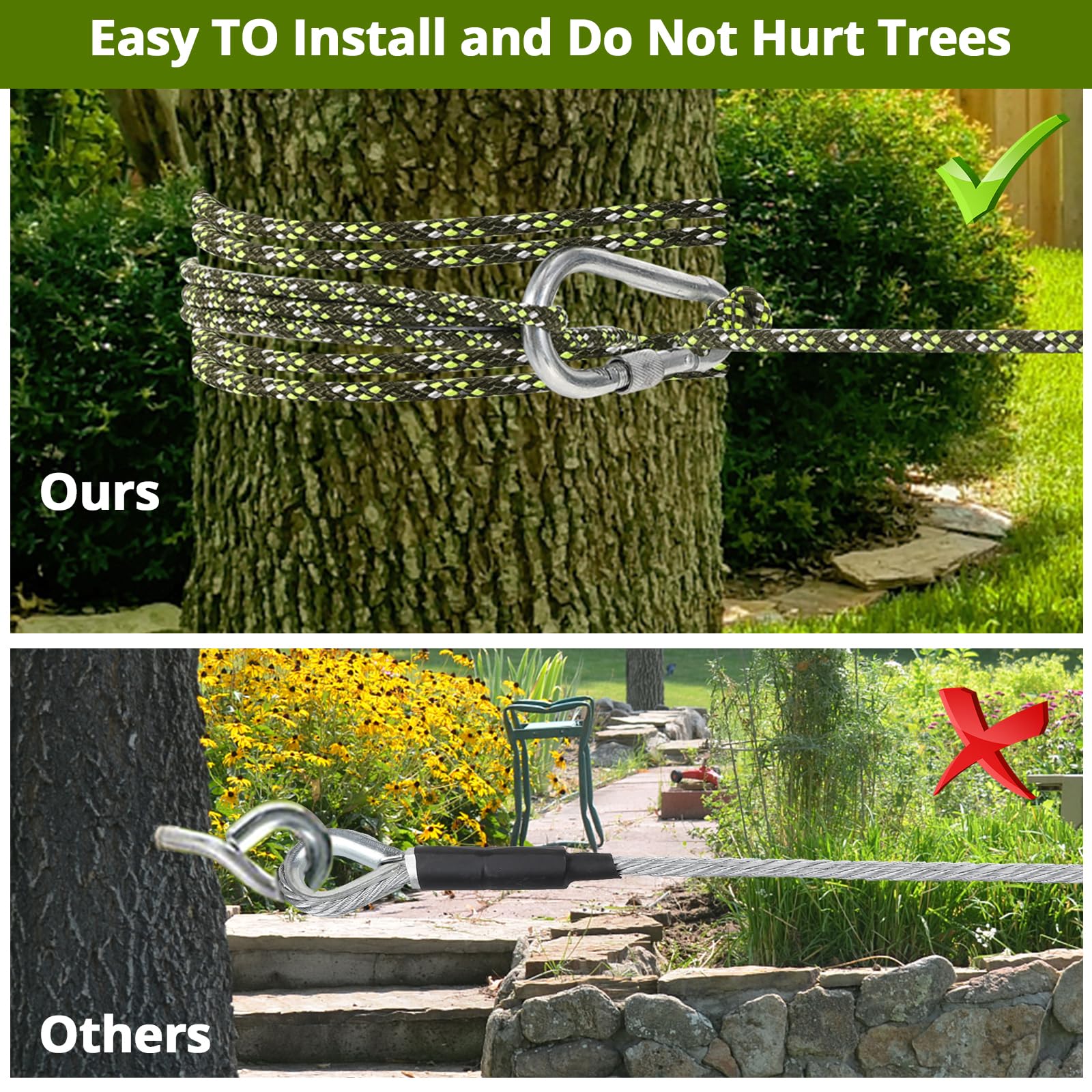 Dog Tie Out Cable for Camping - 100ft Dog Lead Dog Runner for Yard - Portable Trolley System for Large Small Dogs Outside