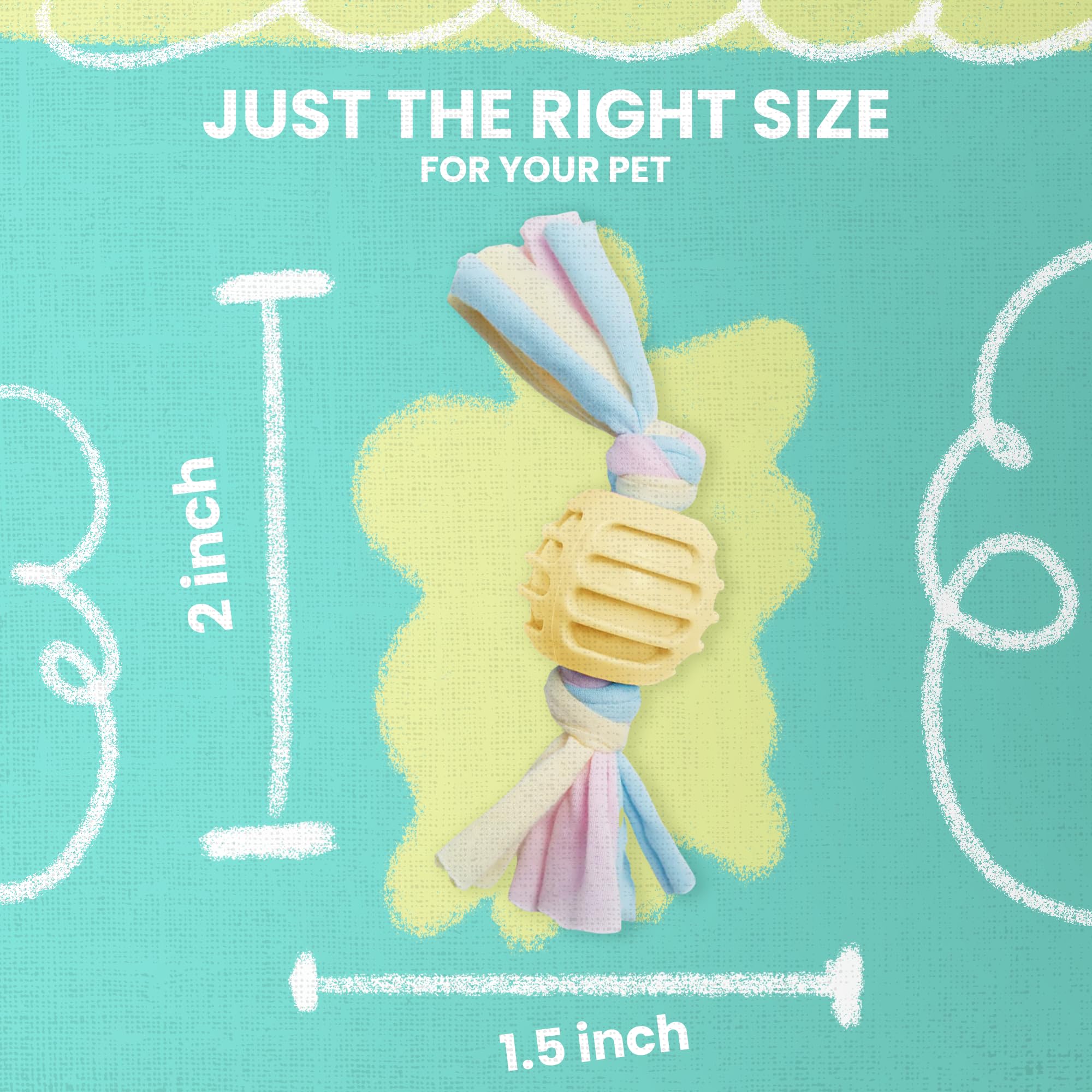 Snugarooz Snuggle Ball Yellow Dog Toy ?Eco-Friendly Tpr With Braided Cotton Rope - Aids Dental Health - Durable For Chewing & Fetch Play