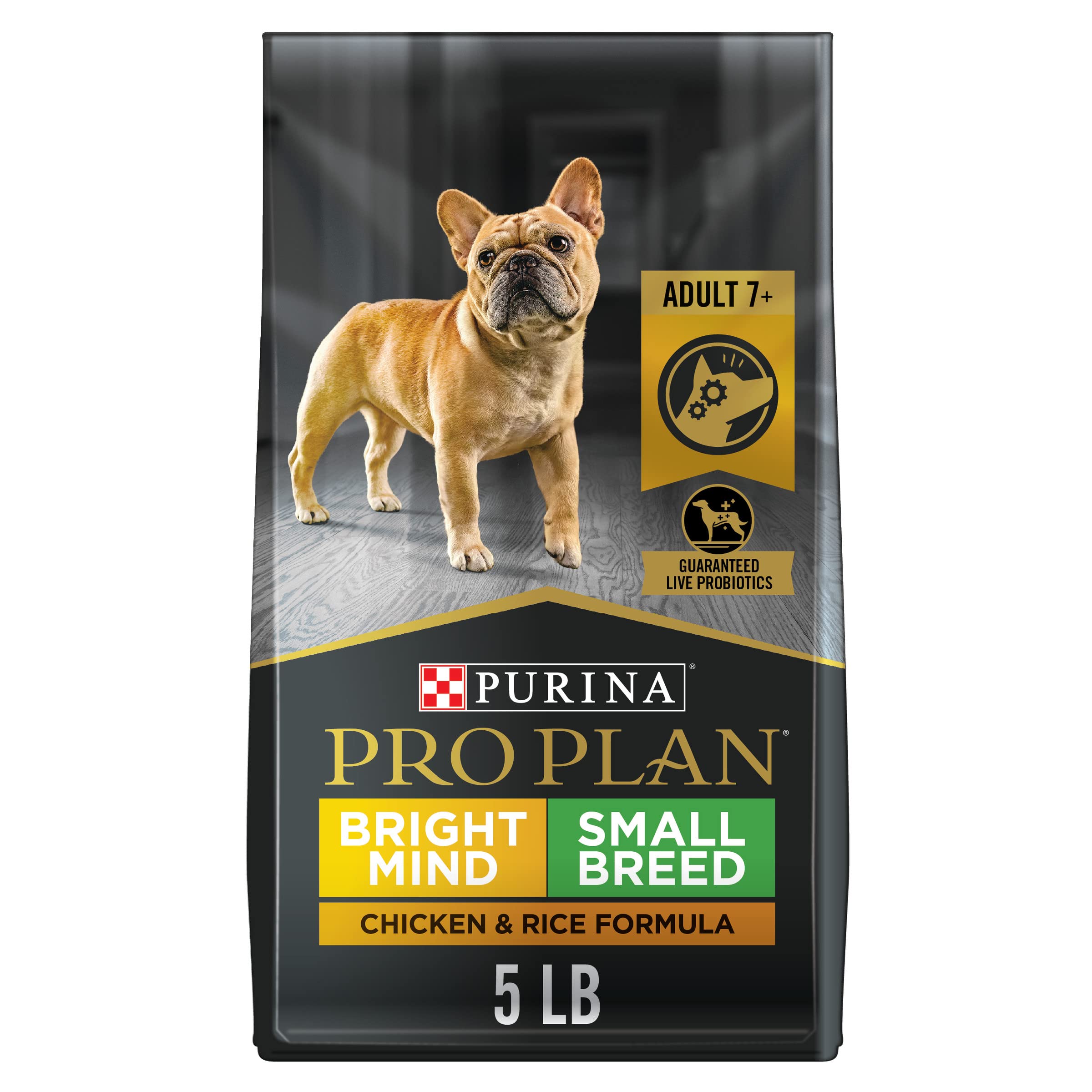 Purina Pro Plan Small Breed Senior Dog Food, Bright Mind 7+ Chicken & Rice Formula  5 lb. Bag