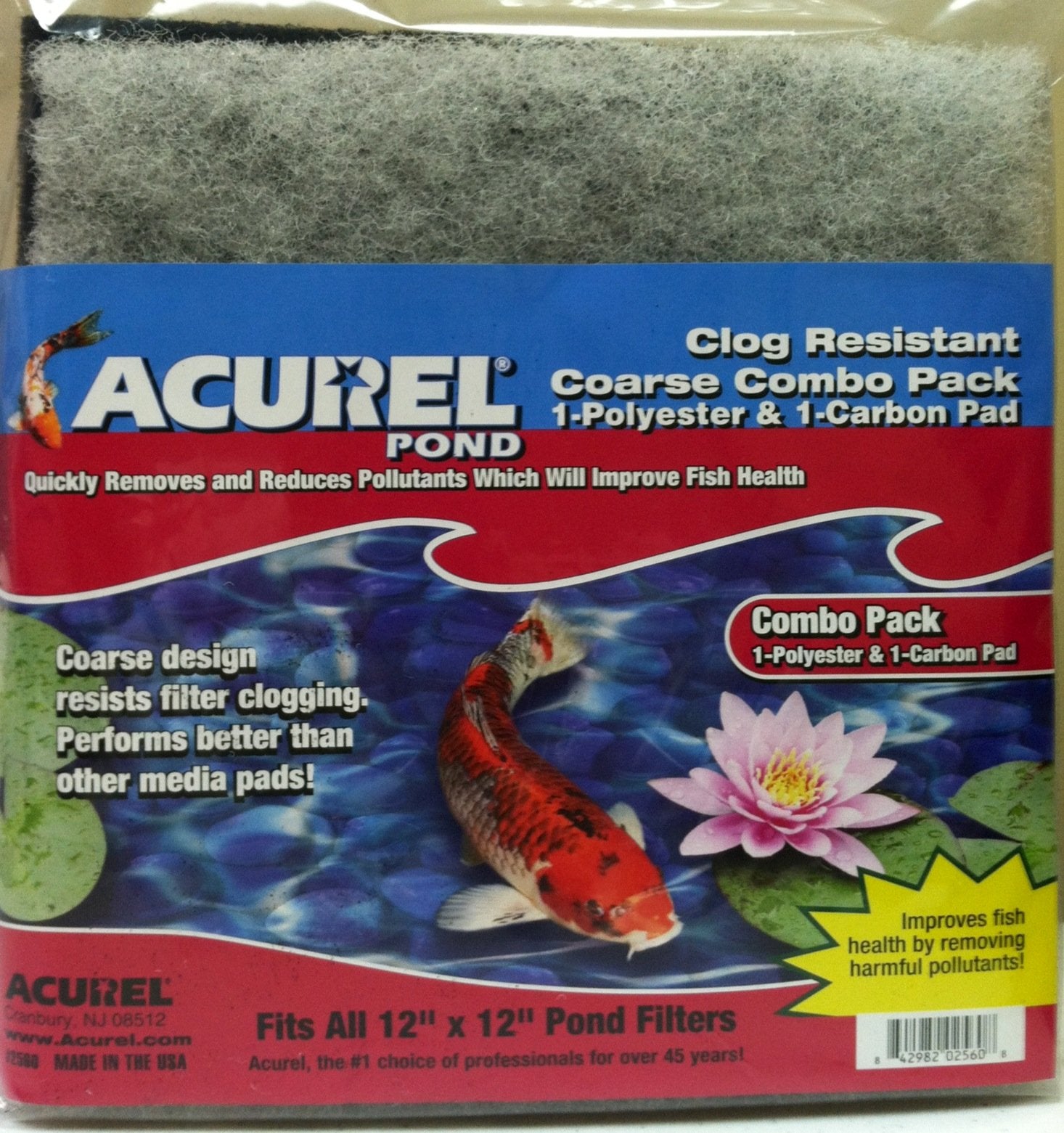 Acurel Coarse Combo Pack Polyester And Carbon Media Pad, 12-Inch By 12-Inch