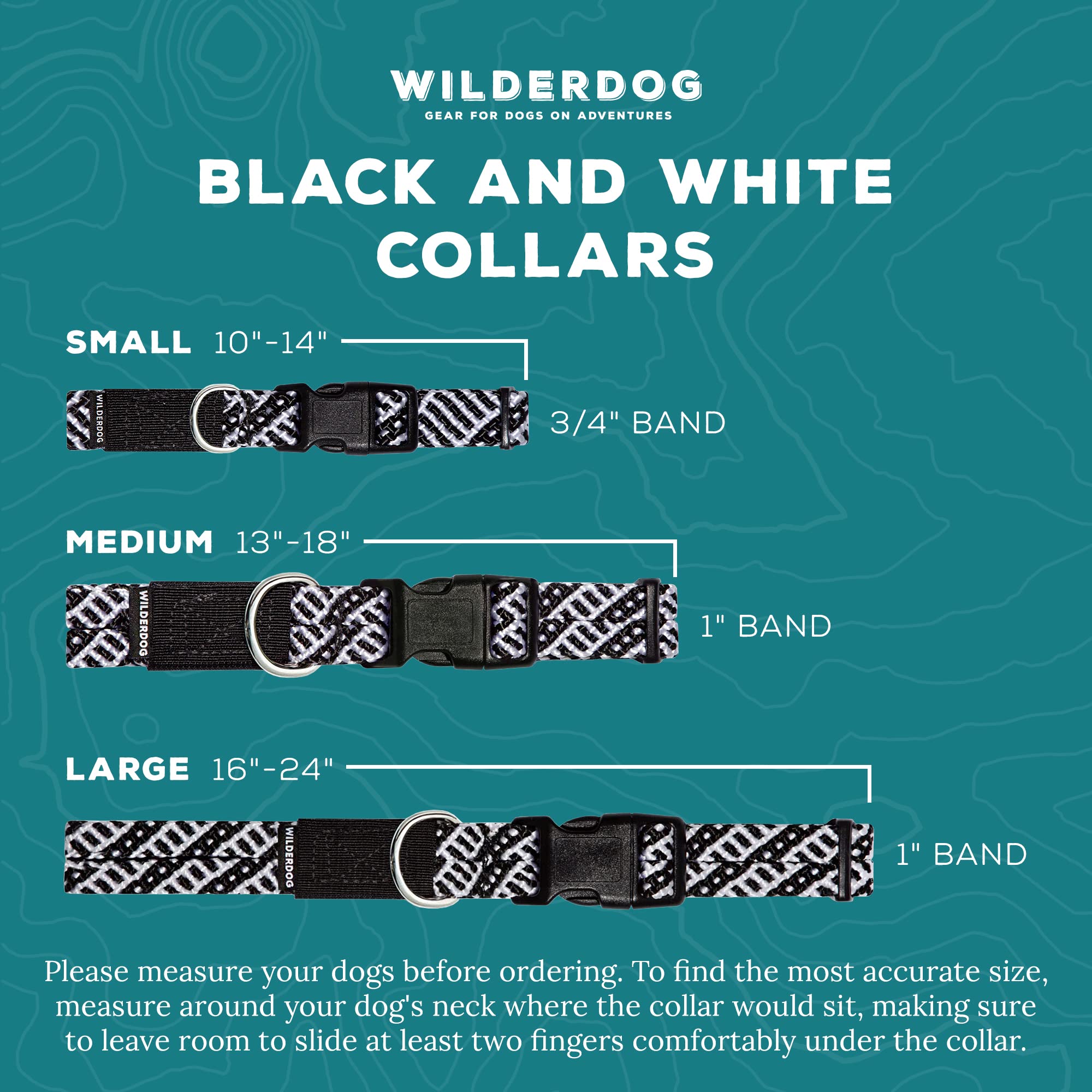 Wilderdog Climbing Rope Dog Collar Black/White Sm