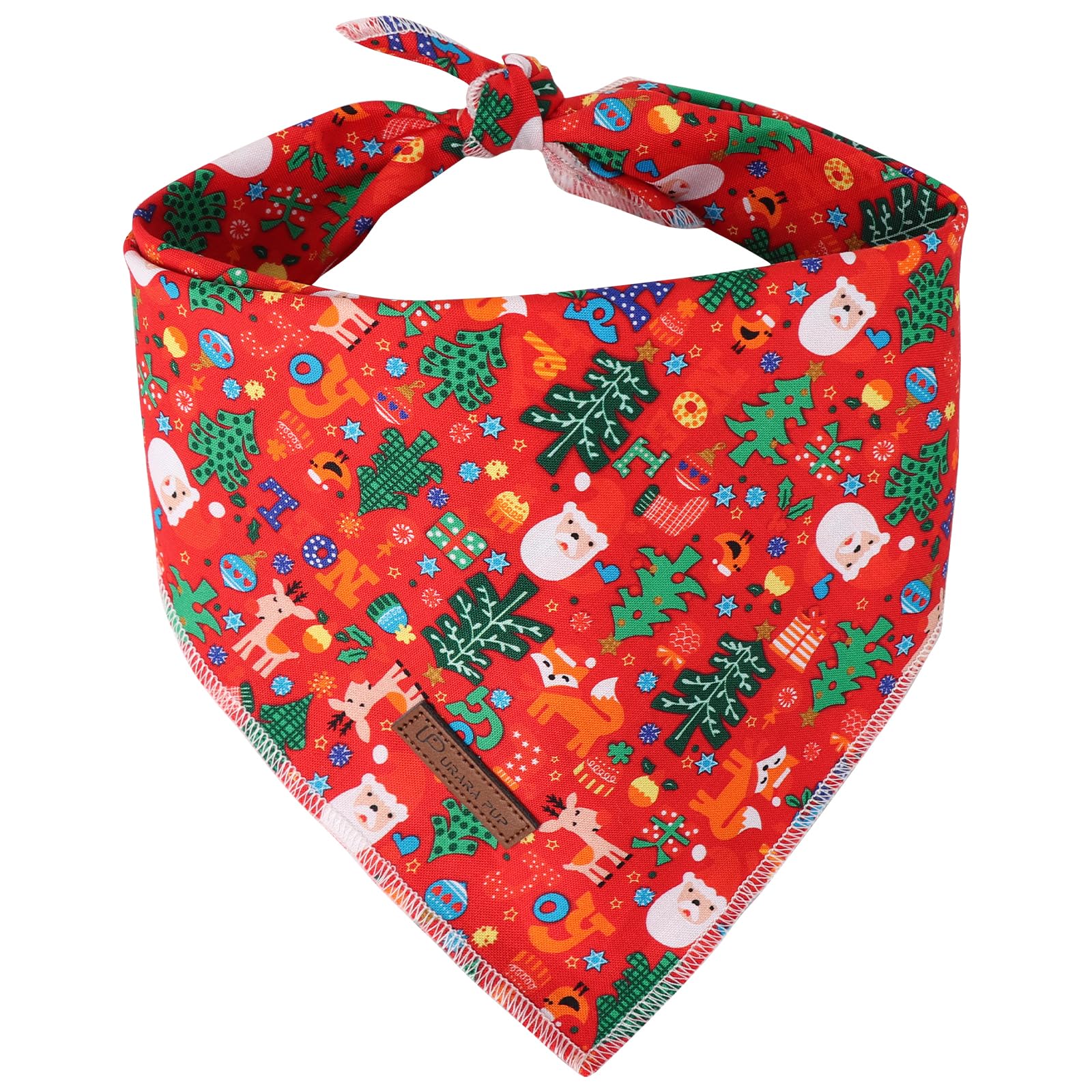 Up Urara Pup Christmas Dog Bandana, Christmas Tree Triangle Bid Scarf For Small Medium Dog, Cotton Pet Kerchief For Girl Boy Dog