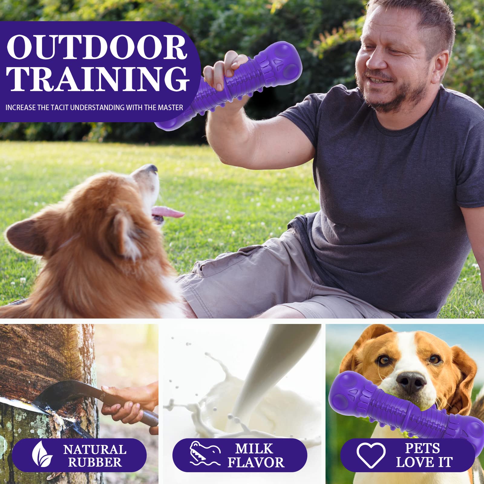 ZIKATON Dog Squeaky Toys for Aggressive Chewers, Durable Chew Toys for Large Medium Breed Dog, Dog Toys, Tough Durable Dogs Toys