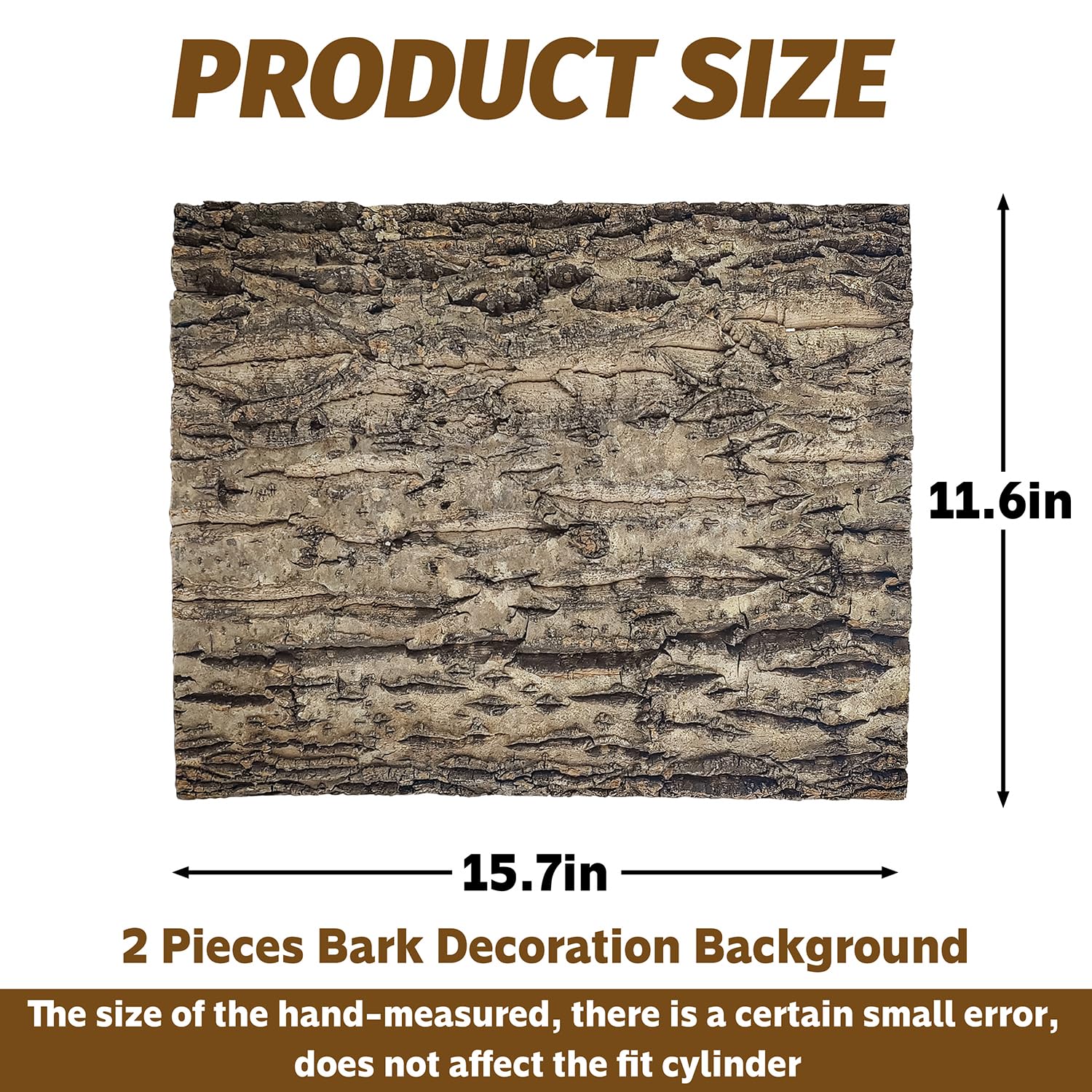 Sysmashing 2PCS Cork Terrarium Background 15.7x11.8in Natural Cork Large Bark Backdrop Reptile Climbing Mat Habitat Decor for Sp