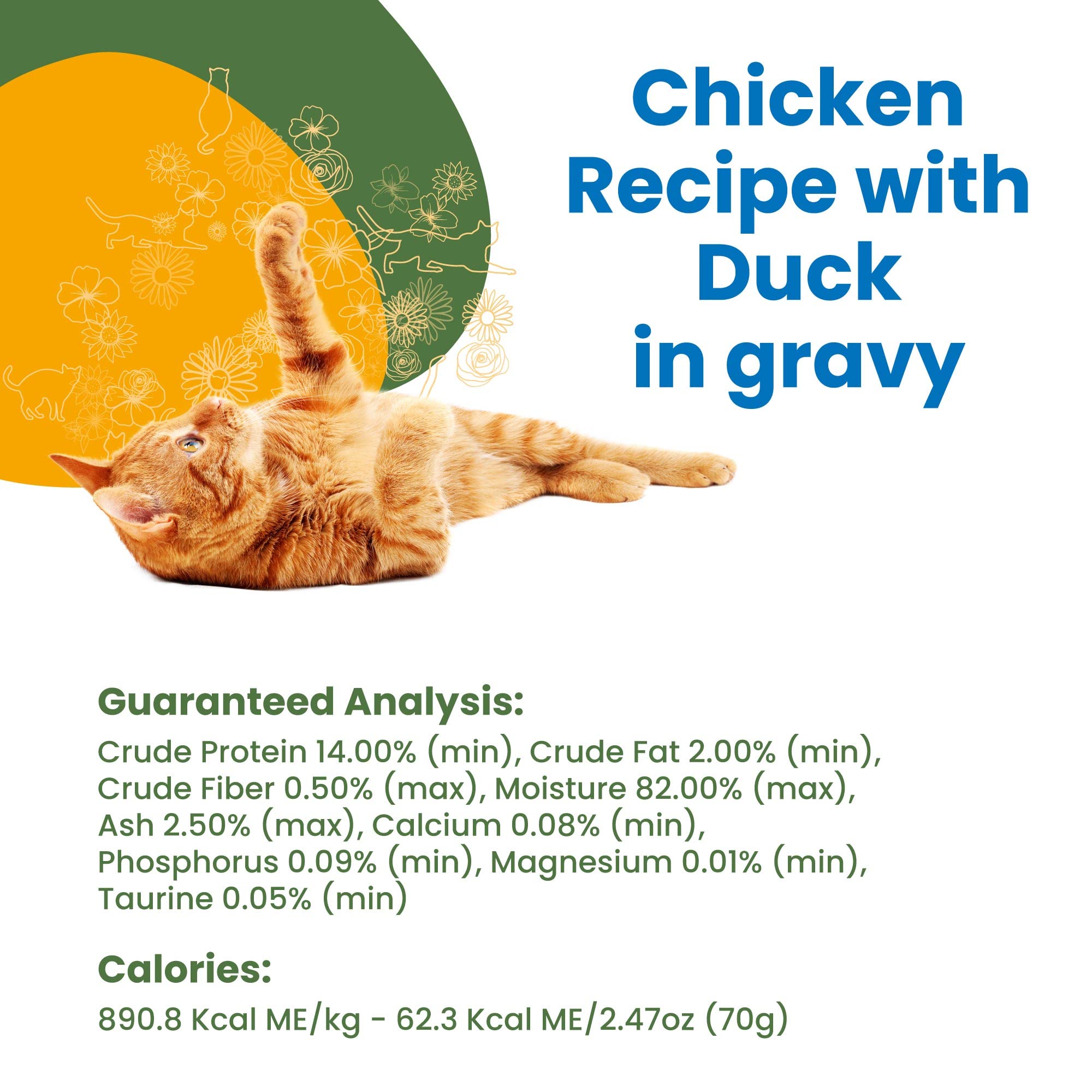 almo nature HQS Complete CAT Wet Cat Food Chicken Recipe with Duck in Gravy - Grain-Free Cat Food Canned, 2.47 oz (Pack of 12)