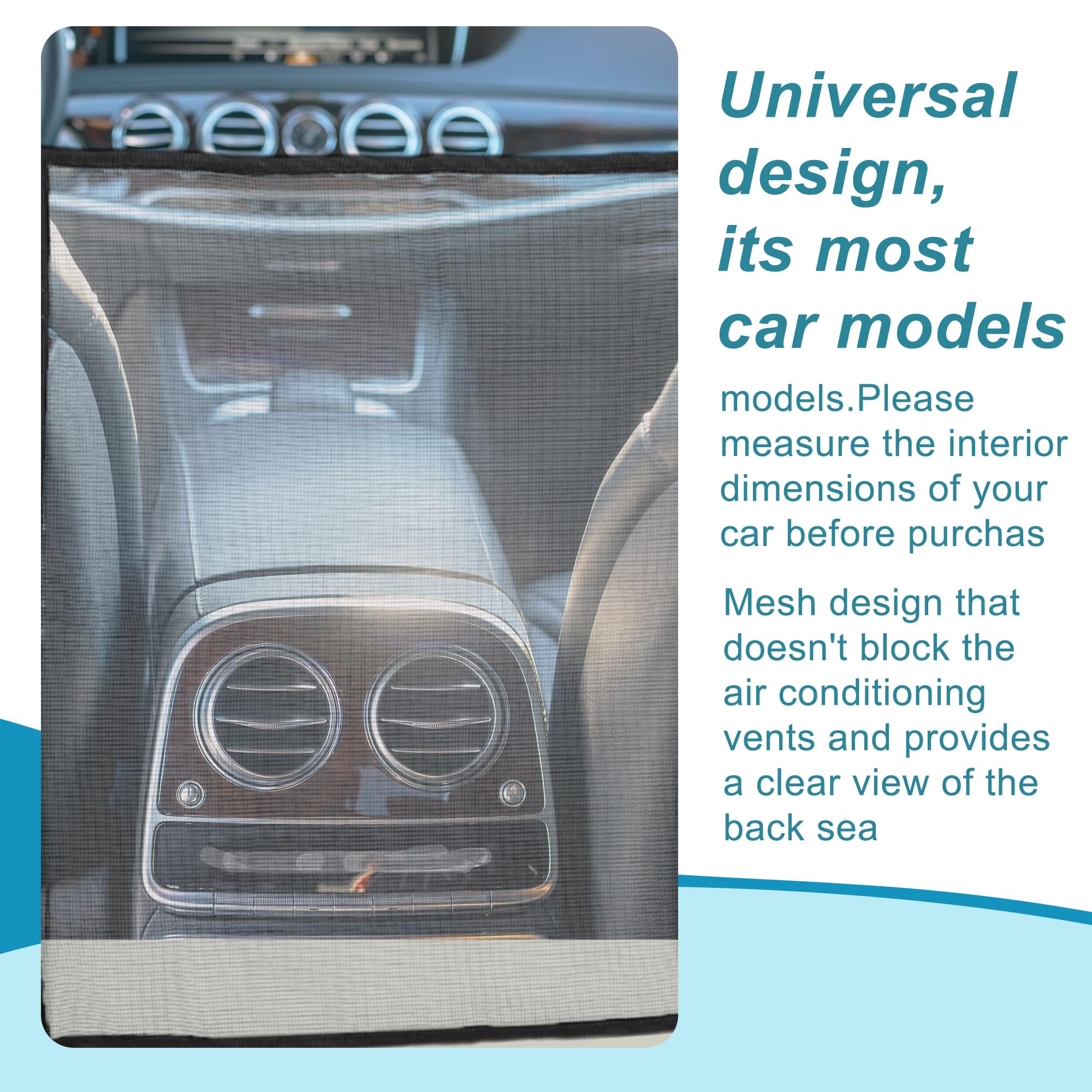 Glidesmooth Dog Car Net Barrier, Pet Barrier With Adjustable Rope, Universal For Cars, Suvs, Easy Install, For Safe Driving With