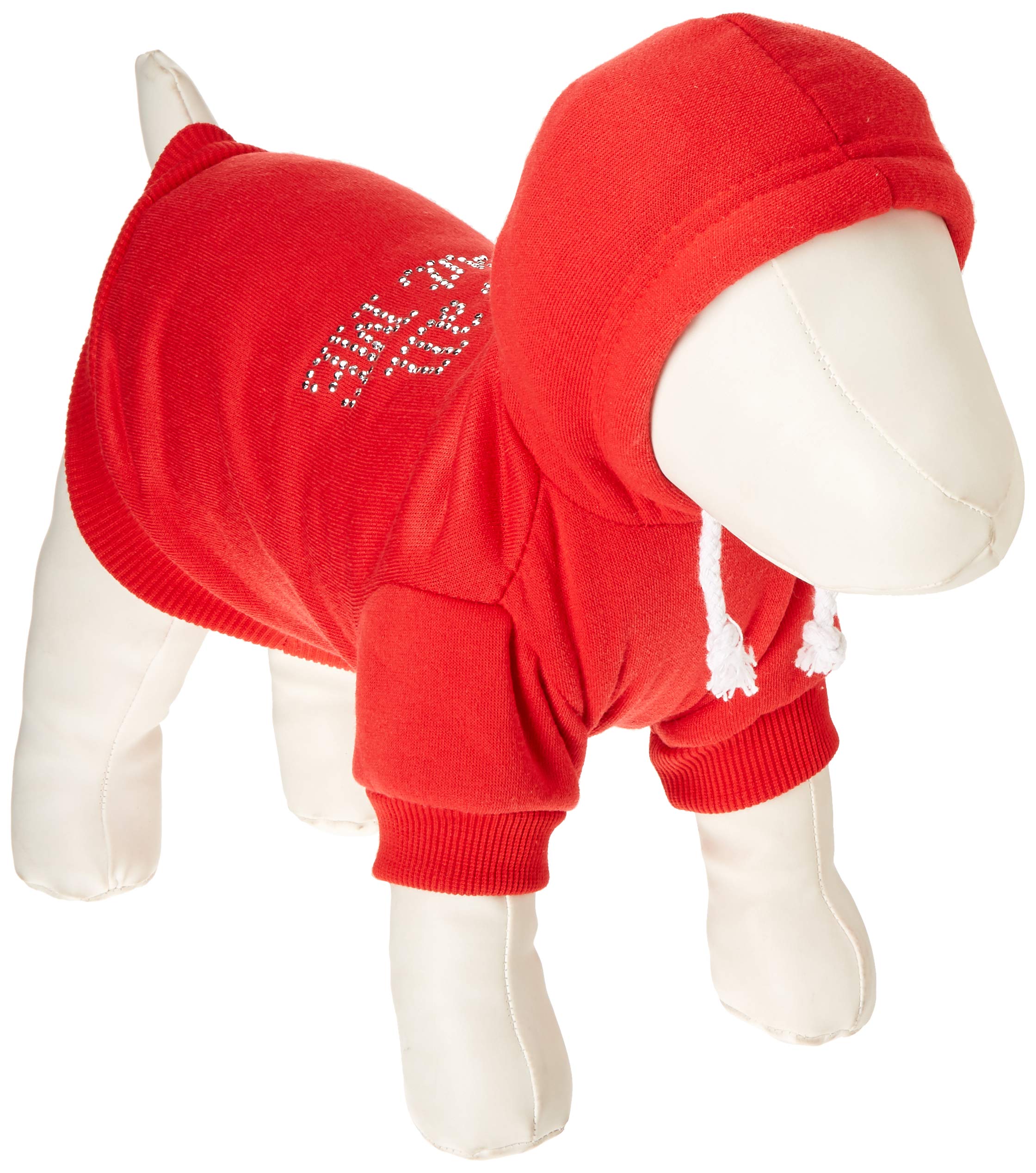 Mirage Pet Products 10-Inch It's All About Me Rhinestone Hoodies, Small, Red