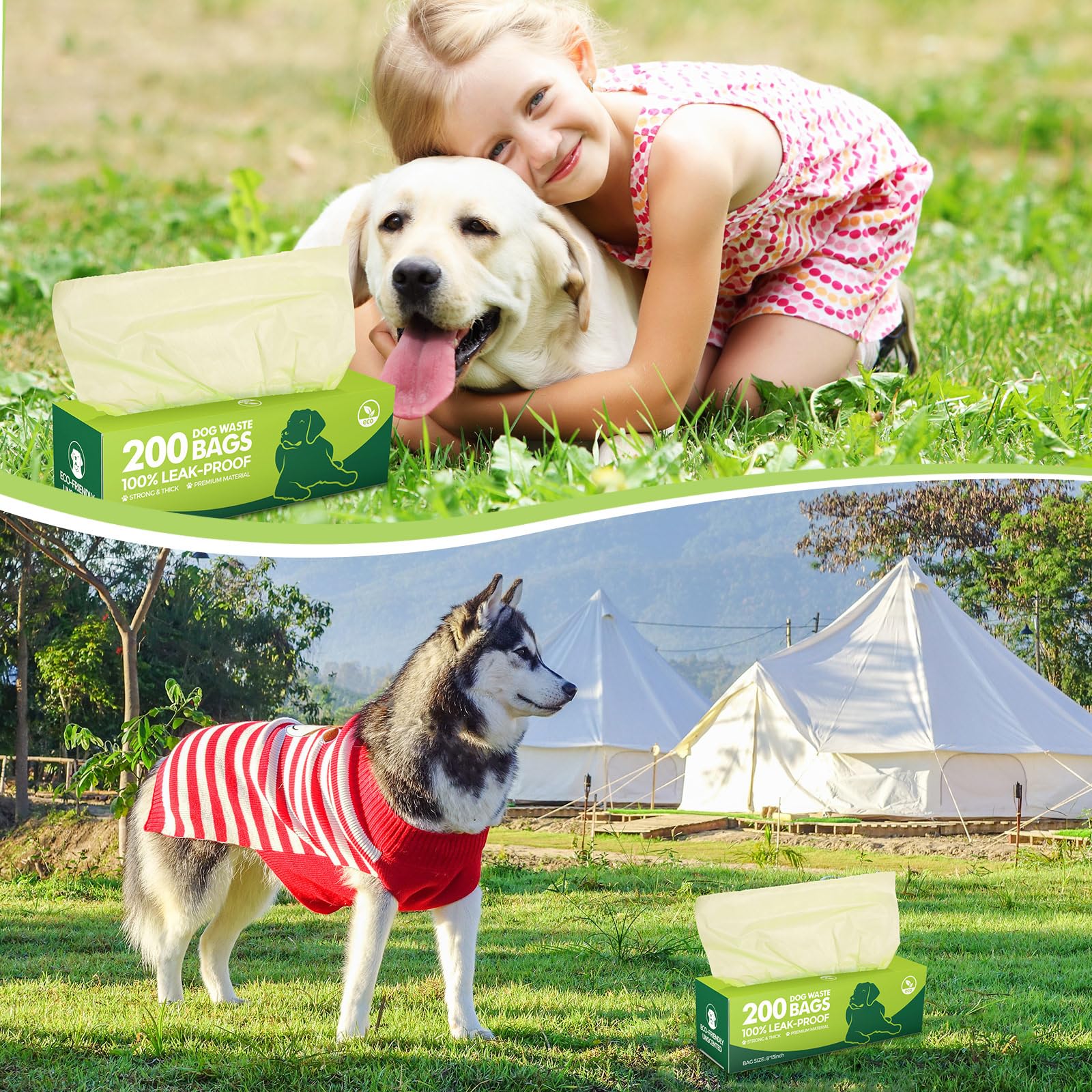 Harloon 6000 Counts Dog Poop Waste Bags 30 Rolls 12 X 8 Inches Extra Thick Strong Leak Pet Proof Bags Disposable Bulk Universal