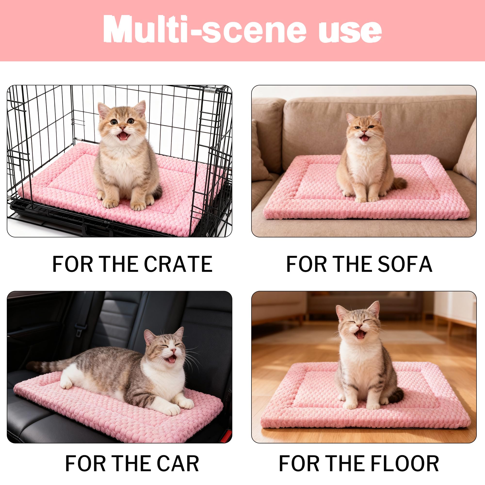 Dog Bed Mat - Soft & Comfortable Dog Kennel Pad for Crate - Durable Crate Bed & Mat for Dogs & Cats