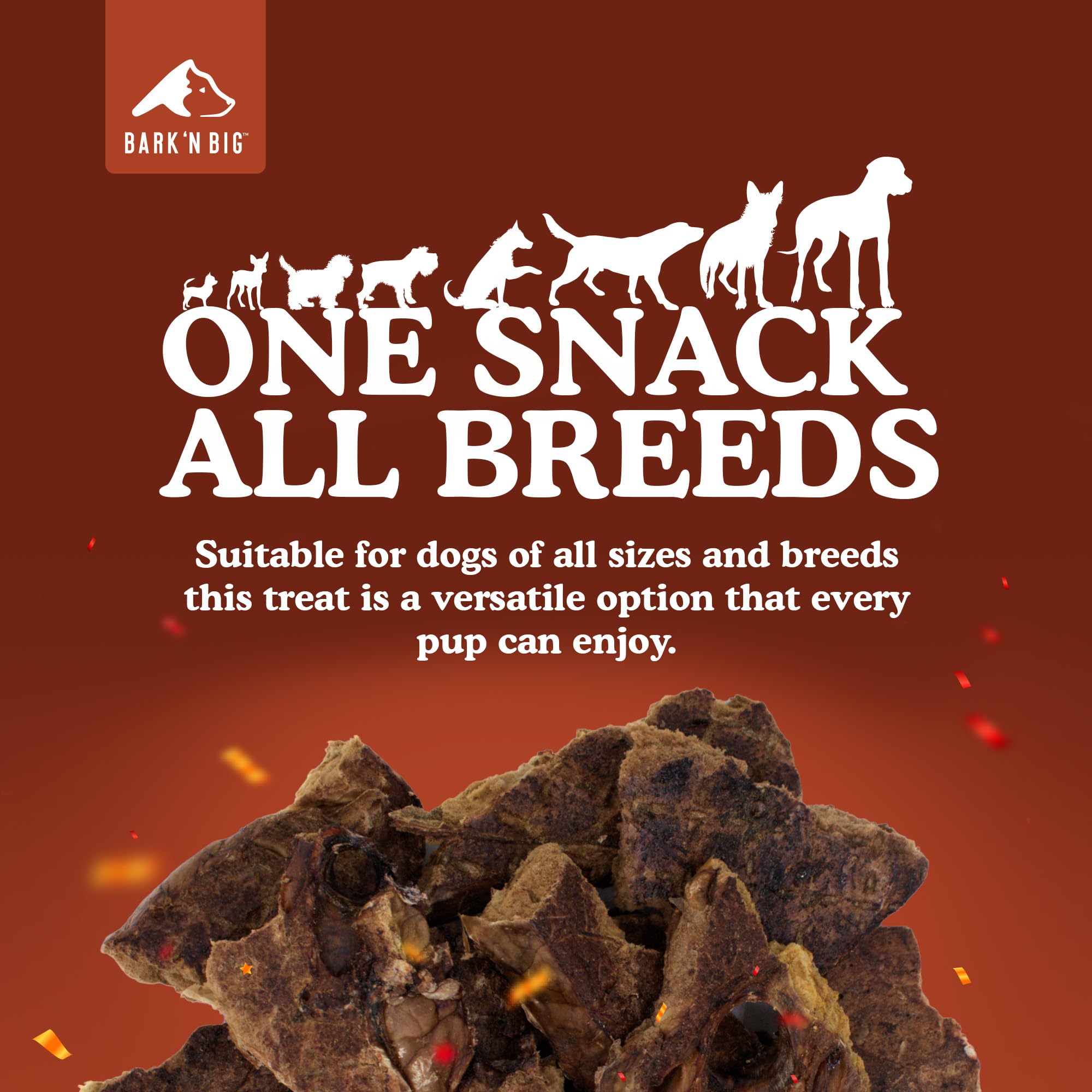 BARKN BIG Bison Dog Treats - Single Ingredient Lung Dog Treats - Made & Sourced in USA - Dehydrated Bison, High Protein, Low Fa