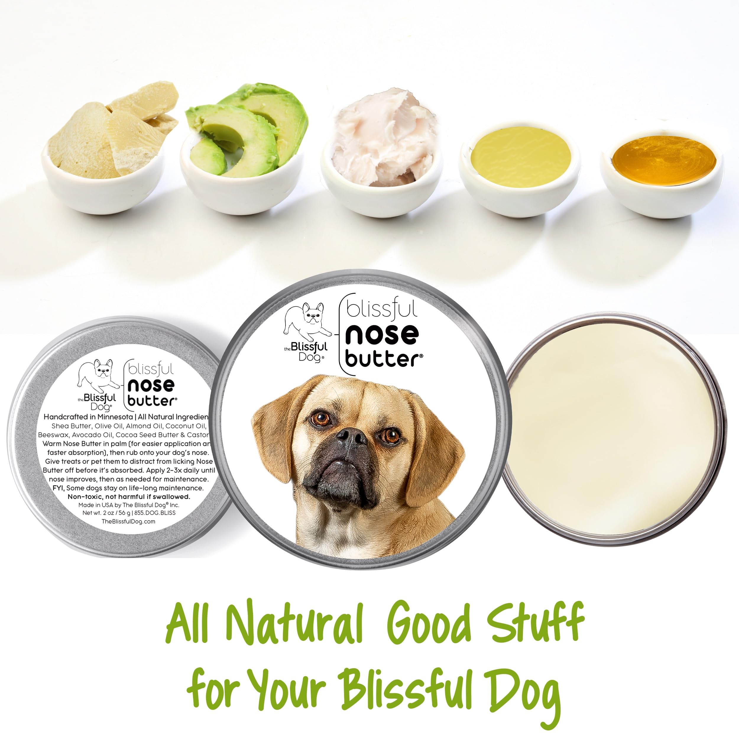 The Blissful Dog Puggle Unscented Nose Butter - Dog Nose Butter, 16 Ounce