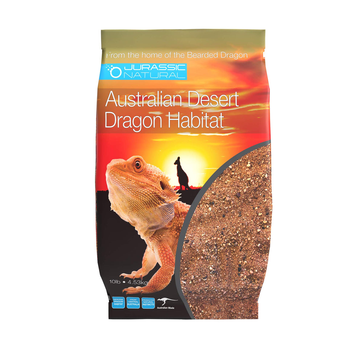 Jurassic Natural Australian Desert Dragon Habitat Substrate For Bearded Dragons And Other Lizards, Red, 10Lb