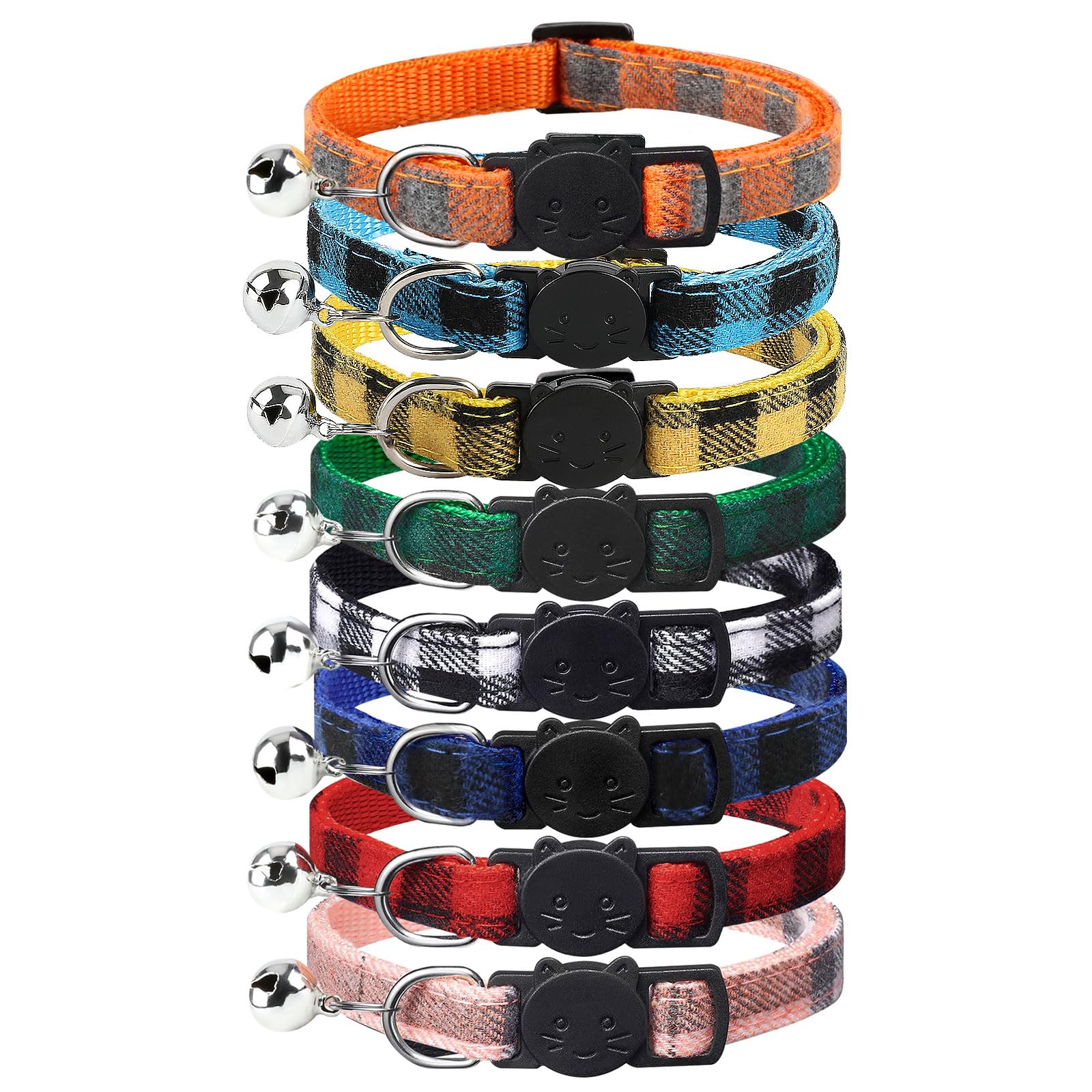 Cat Collars-Breakaway Kitten Collar With Bell - Adjustable7-12In Litter Collars Pups - Set Of 8