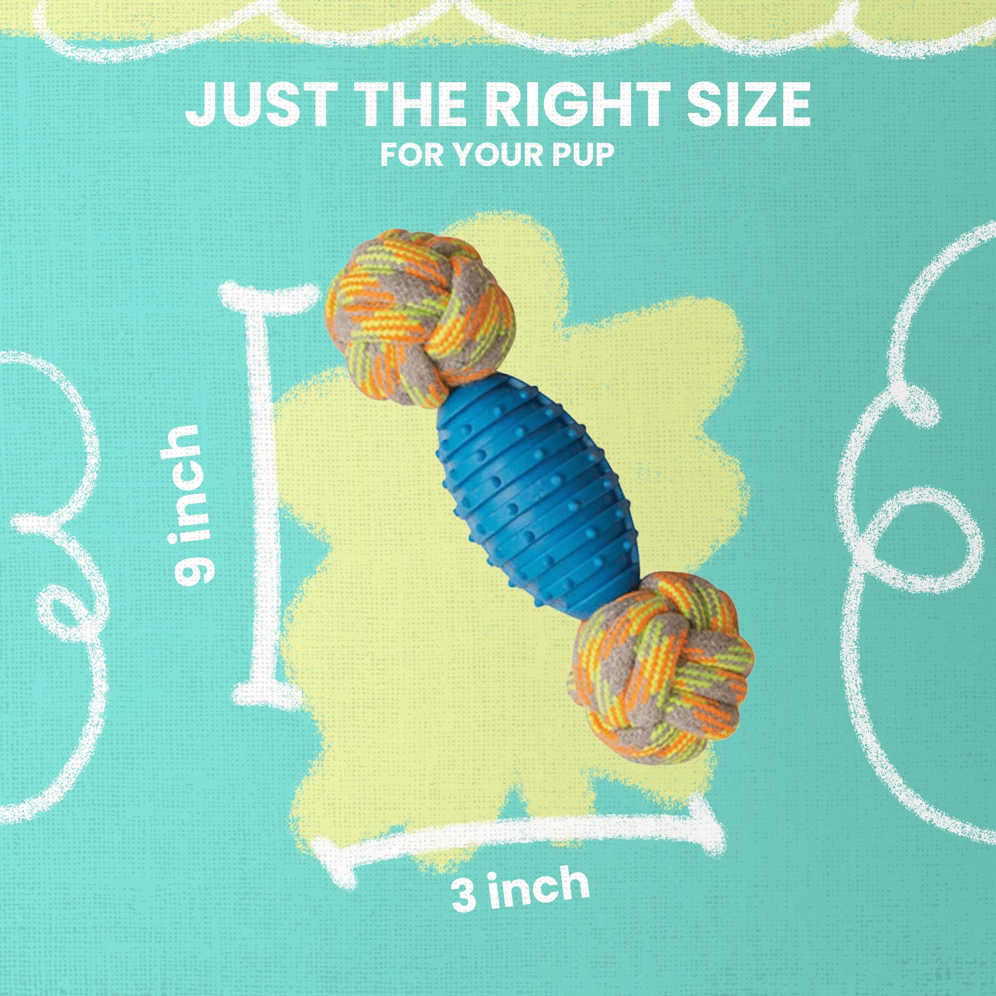 Snugarooz Knot Yours Rope Dog Toy With Patch Repair - Multi-Textured Braided Rope With Rubber Center - Durable Chew & Fetch Toy