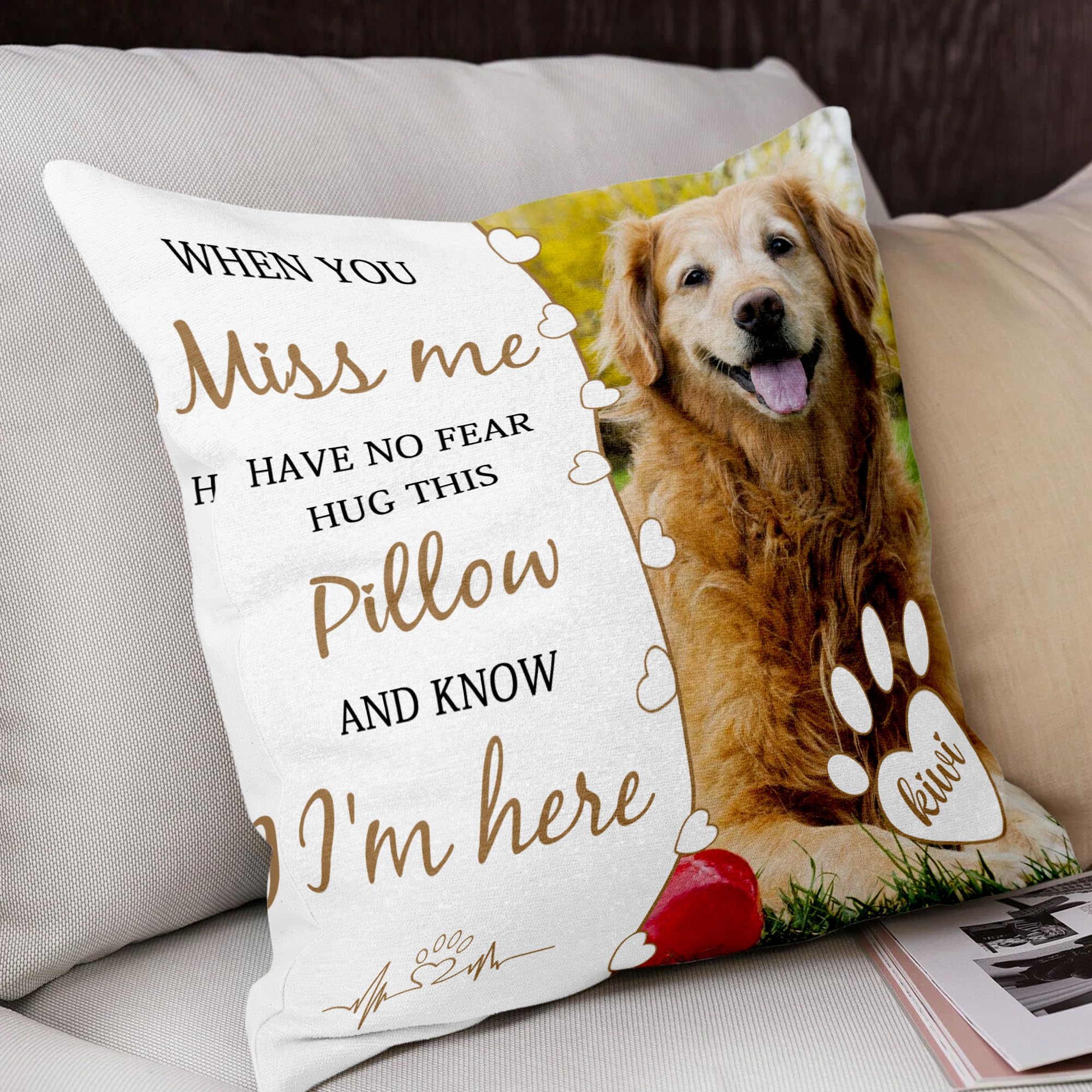 Funny Diy Custom Pet Memorial Gifts For Loss Of Dogs, Personalized Dog Memorial Throw Pillows With Pictures Name, Pet Memorial P