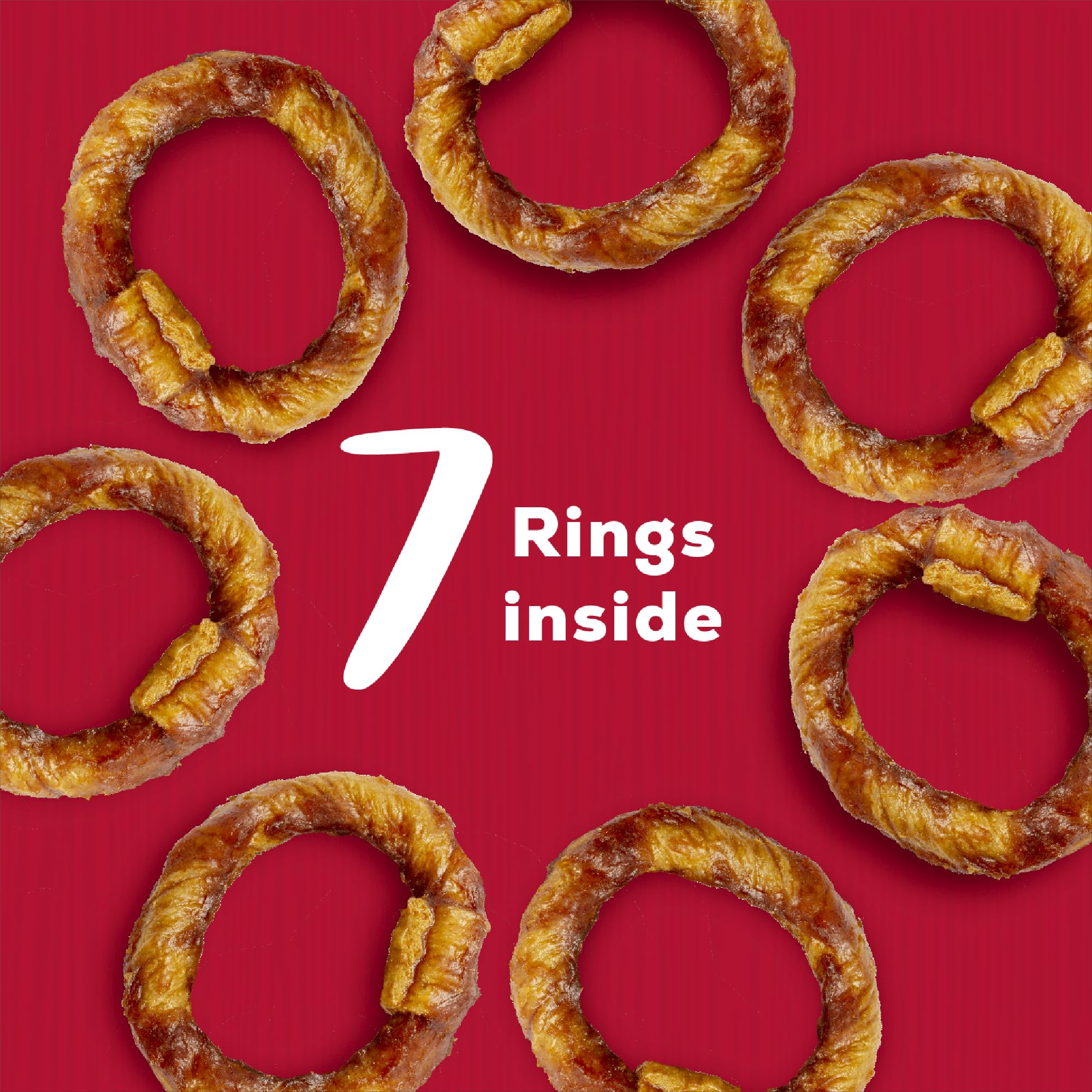 Country Kitchen Rawhide Free Rings Dog Chews, Made with Real Beef, 7 Count