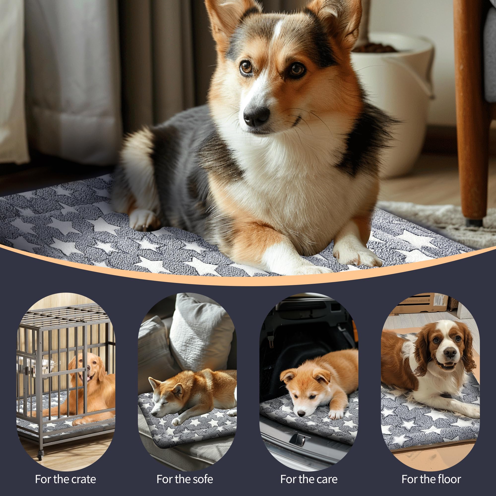 Dog Bed Mat - Soft & Comfortable Dog Kennel Pad for Crate - Durable Crate Bed & Mat for Dogs & Cats - Ideal for Crate, Kennel, a