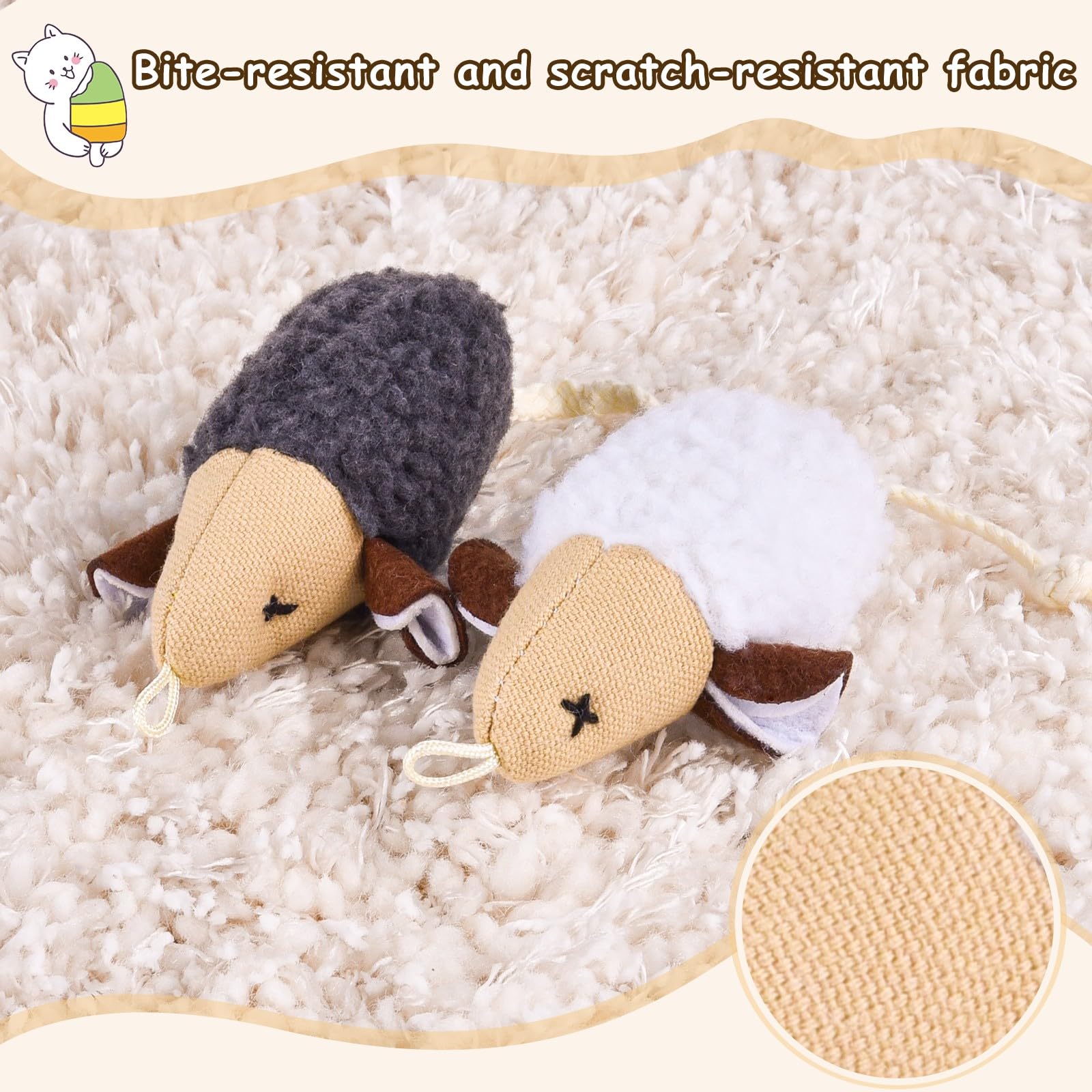 Orsda Cat Toys, Cat Mouse Toy For Indoor Cats, Replacement Cat Teaser Toys, Interative Cat Toy For Cats With Bell, Cat Feather T