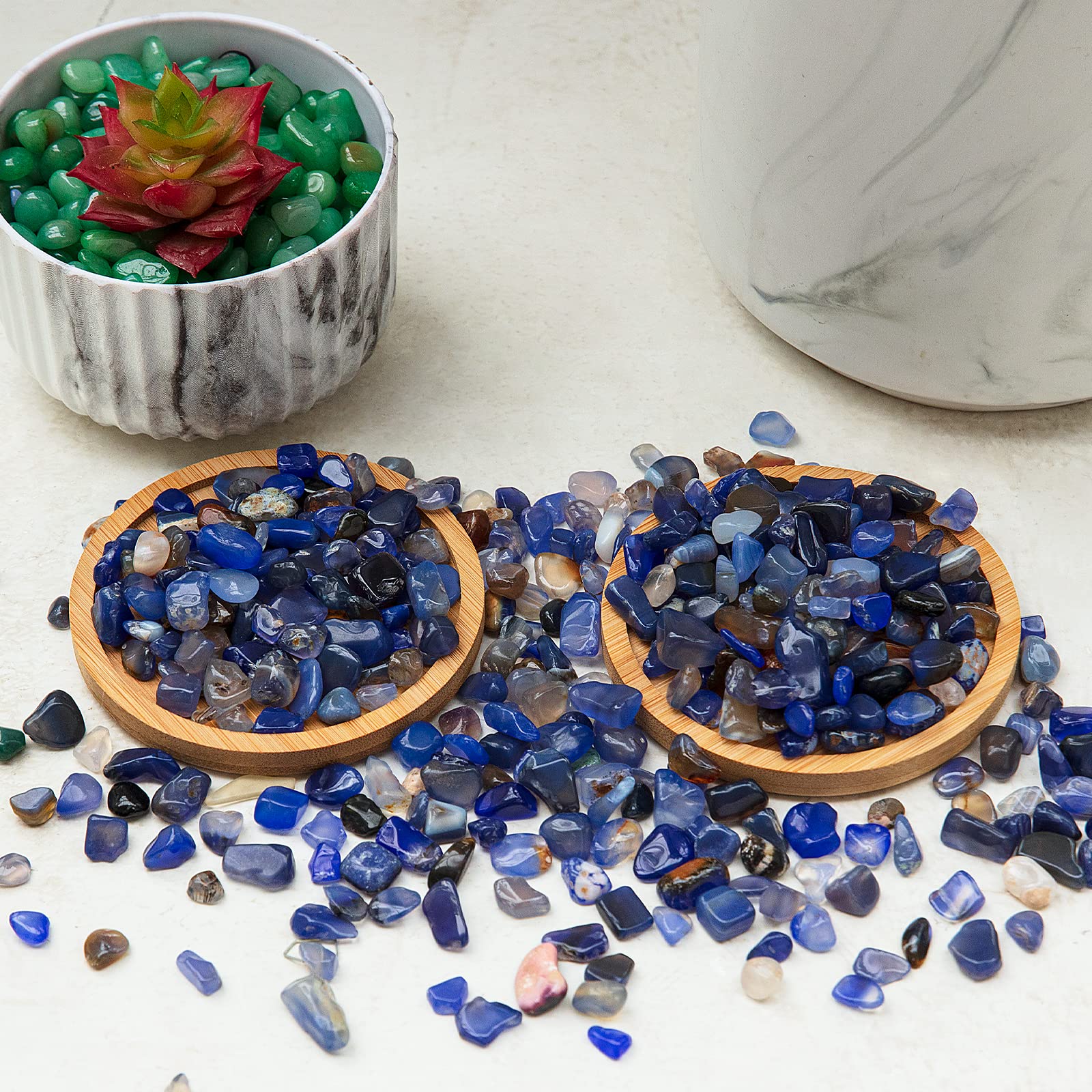 RIFNY Decorative Polished Rocks, 0.3  Gravel Rocks Crushed Crystal for Plant Flower Pots Succulents Cactus Bamboo Plant Vase Fil