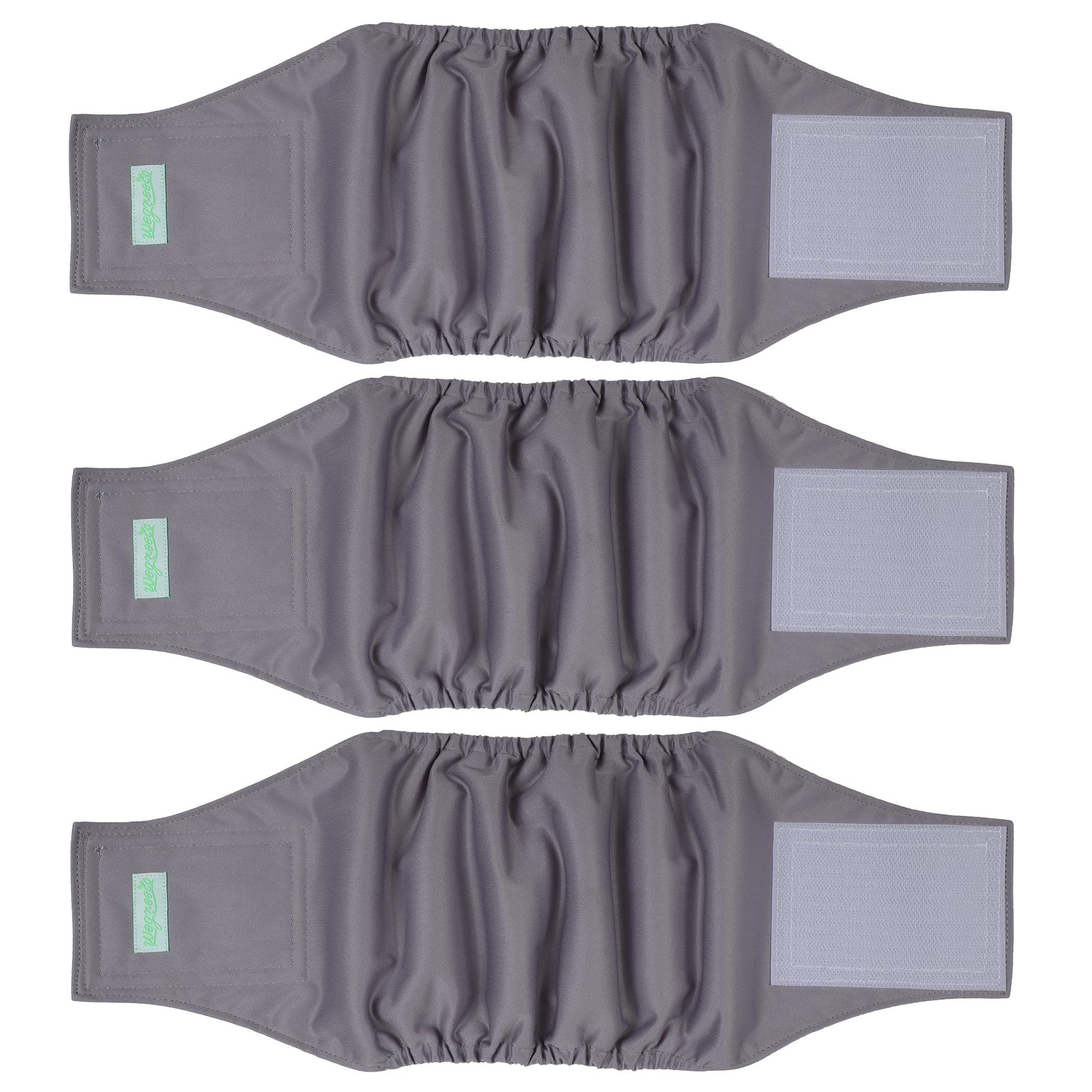 Wegreeco Washable Male Dog Diapers (Pack of 3) - Washable Male Dog Belly Wrap (Light Gray, X-Large)