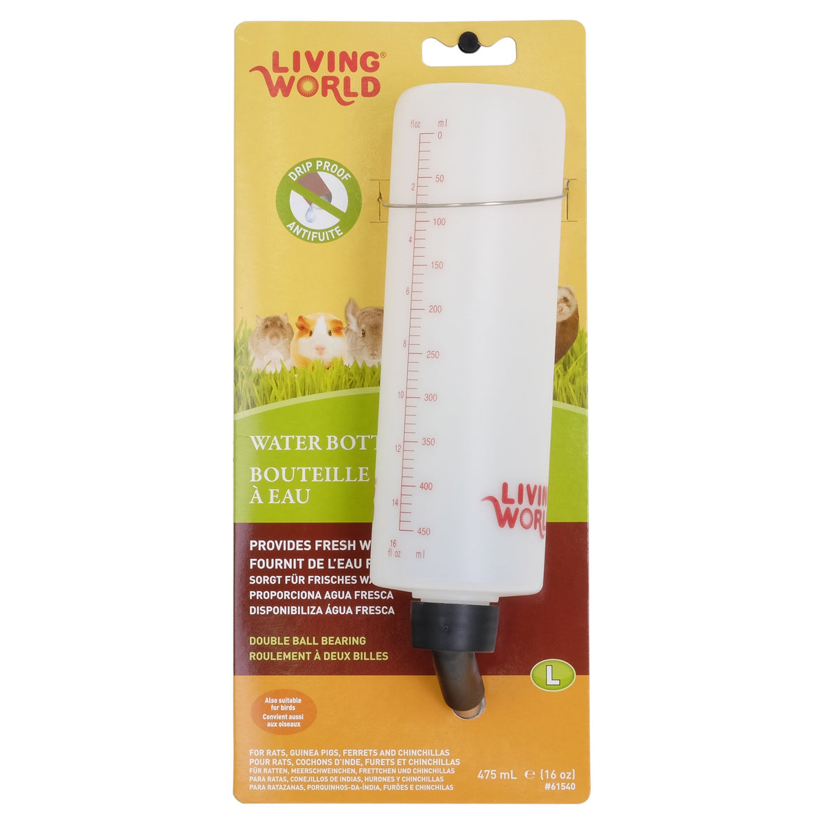 Living World Guinea Pig Bottle, 16-Ounce, With Hanger