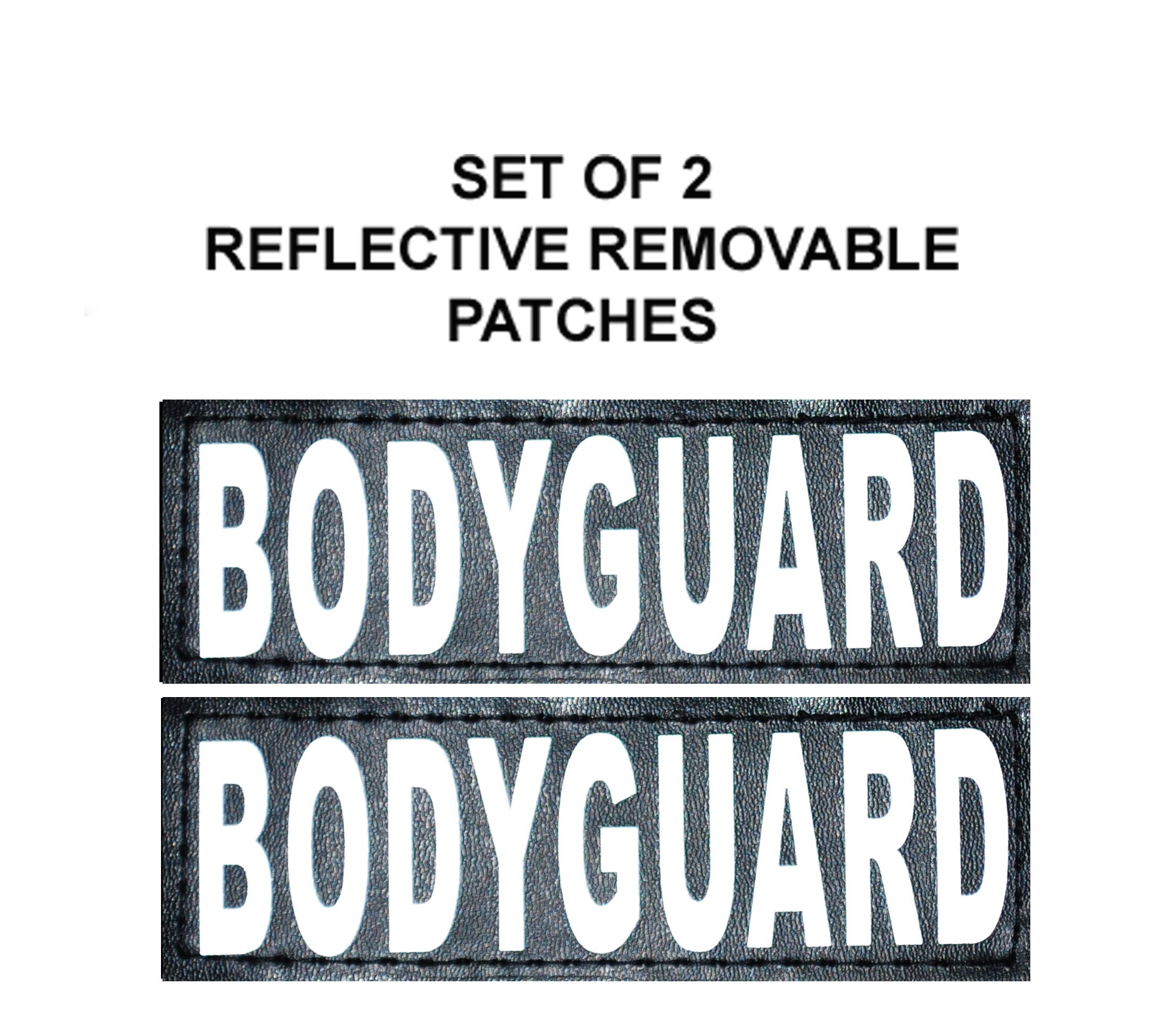 Set of 2 Reflective Body Guard Removable Patches for Service Dog Harnesses & Vests. (Large 6 X 2)