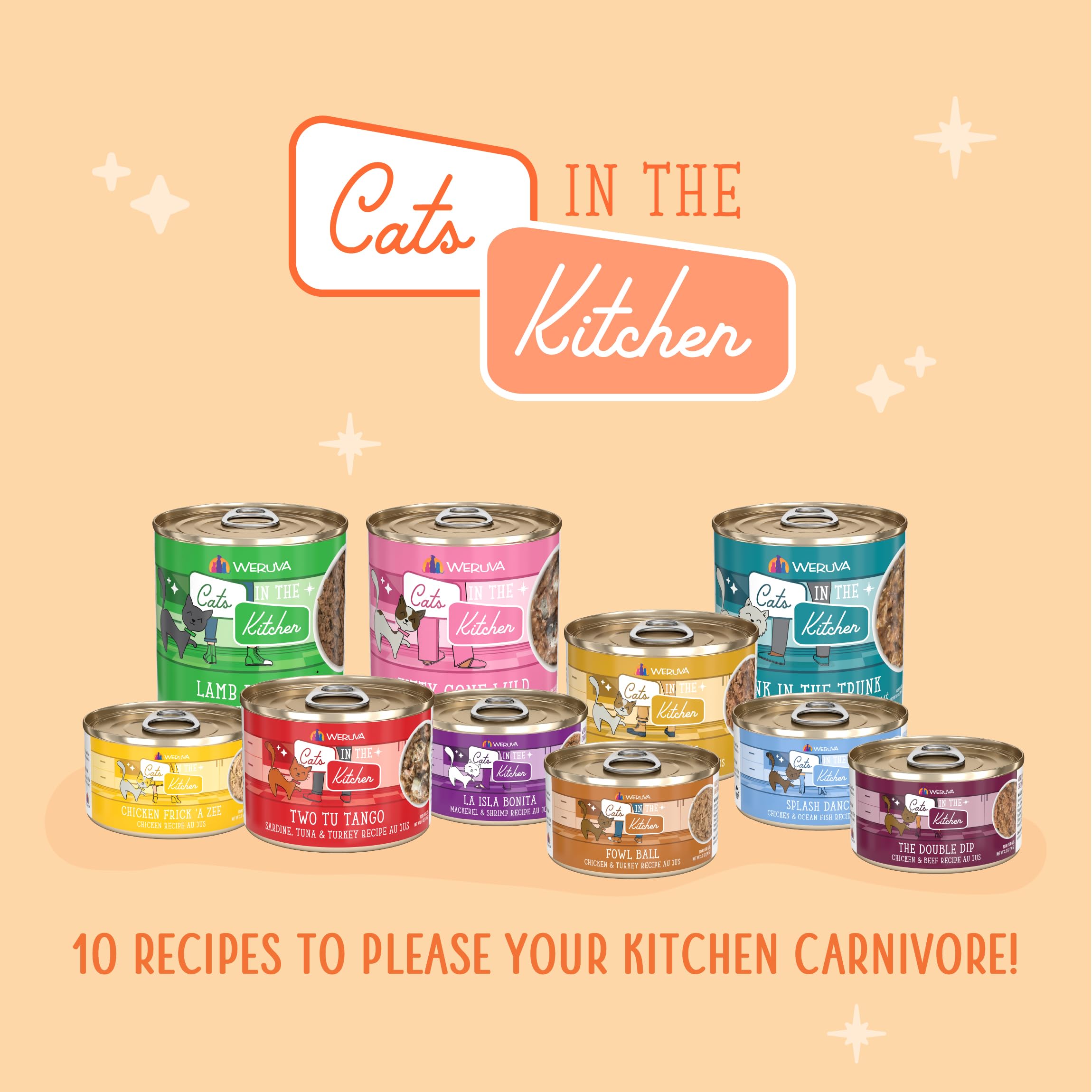 Weruva Cats in The Kitchen, Fowl Ball with Chicken & Turkey Au Jus Cat Food, 3.2oz Can (Pack of 24)