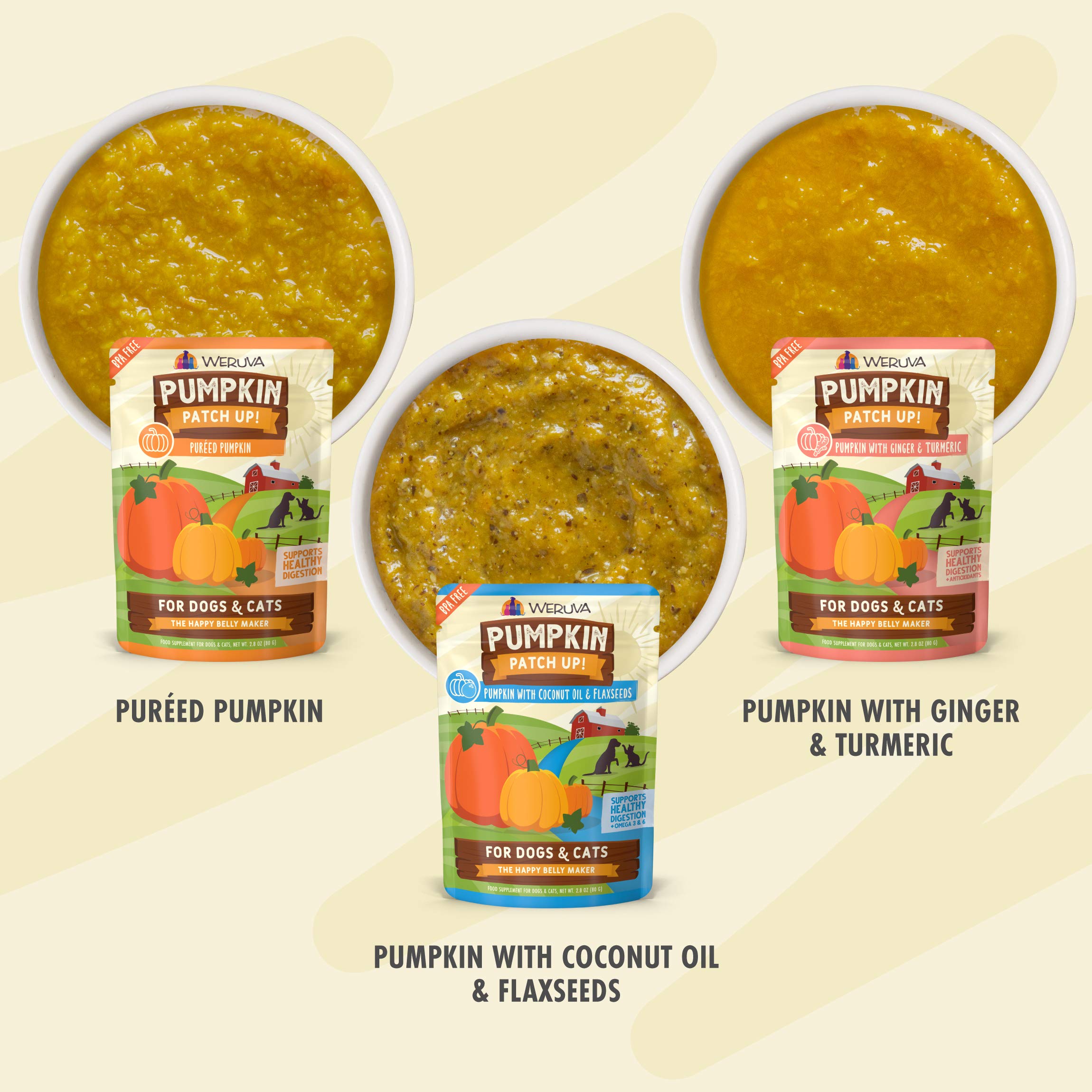 Weruva Pumpkin Patch Up! Pumpkin Pumpkin, Whats Your Function? Variety Pack for Dogs & Cats, 2.8oz Pouch (Pack of 12)