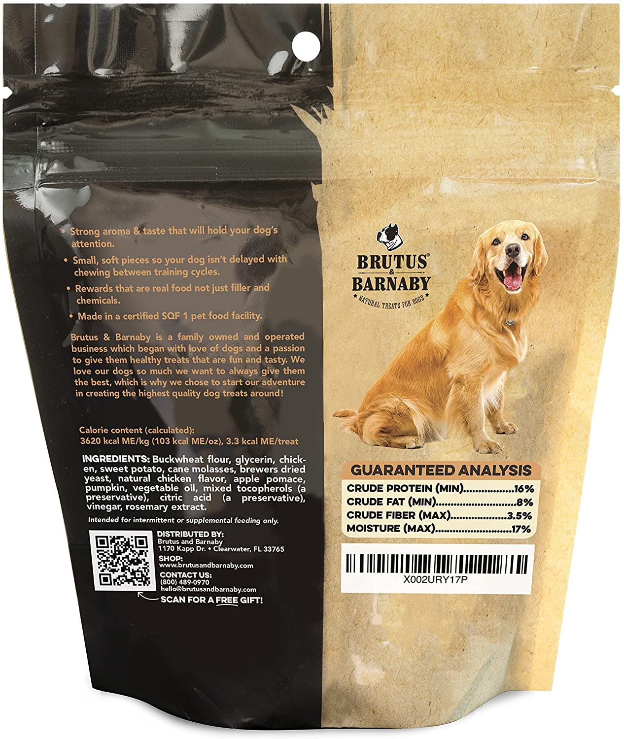 BRUTUS & BARNABY Training Treats for Dogs - Sweet Potato & Chicken - All-Natural Healthy Low Calorie Treat - Great to Use for Re